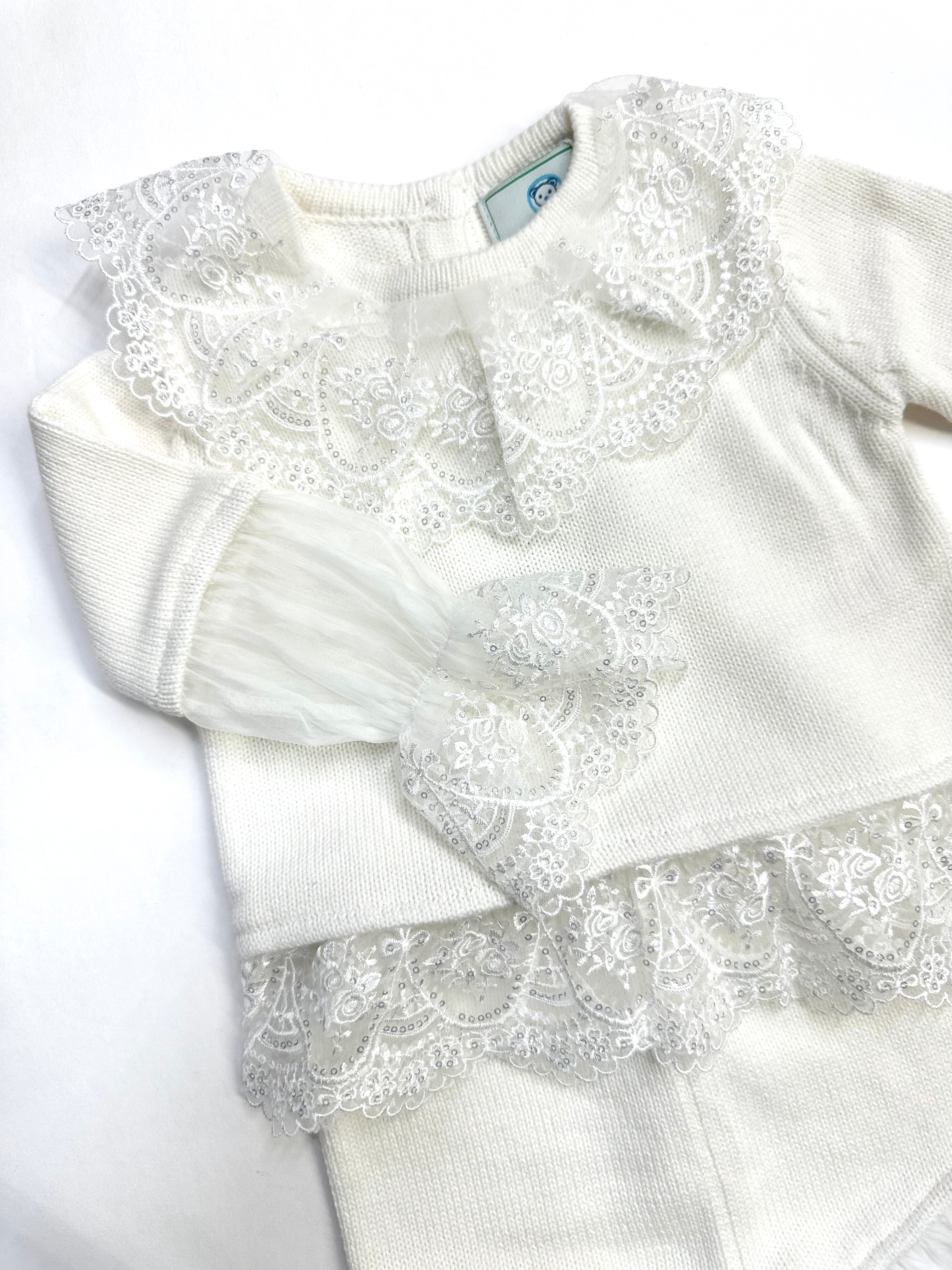 Emma White Cotton and Lace Top and Shorts Set - Petite Maison Kids