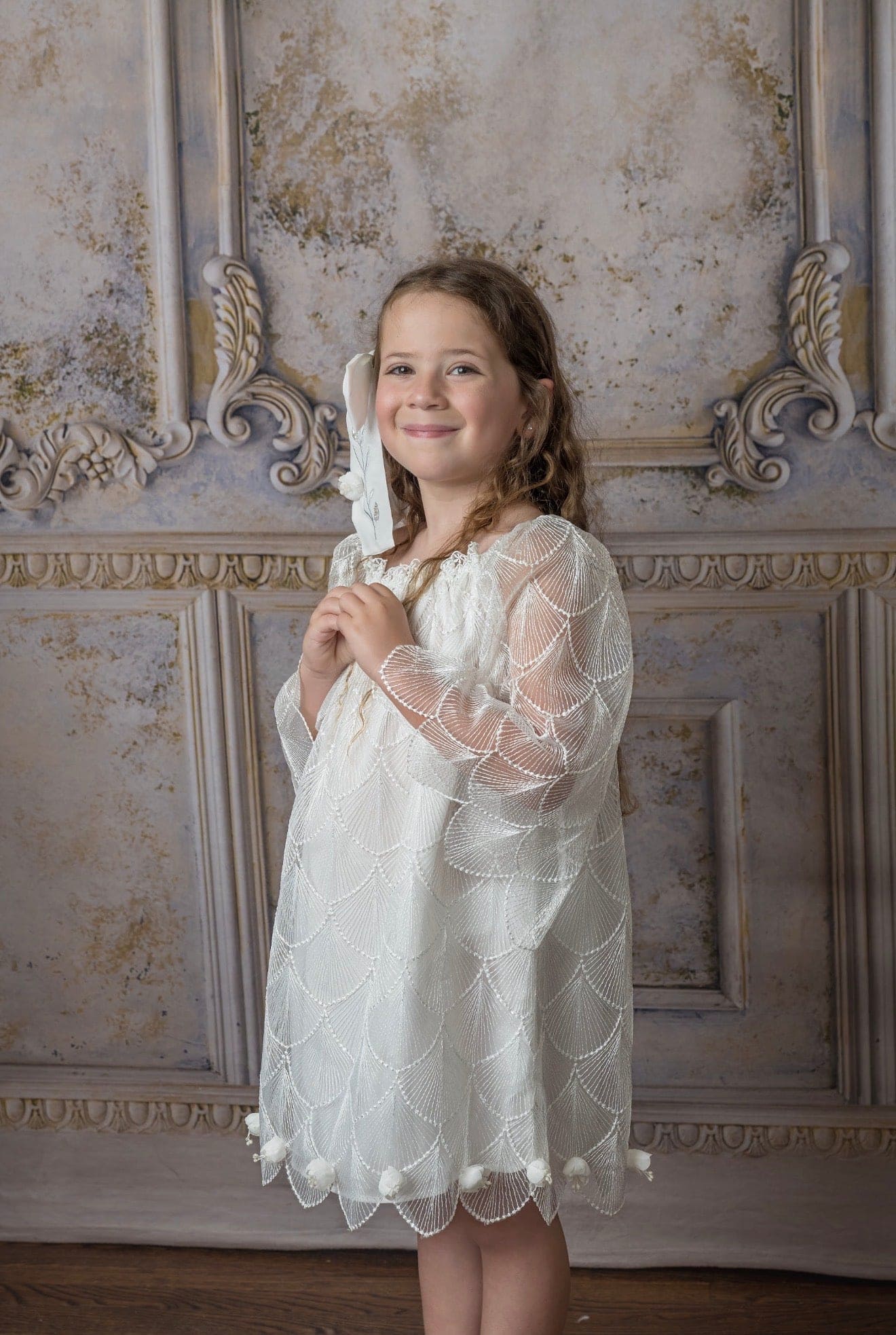 Faith White Scallop Dress - Petite Maison Kids