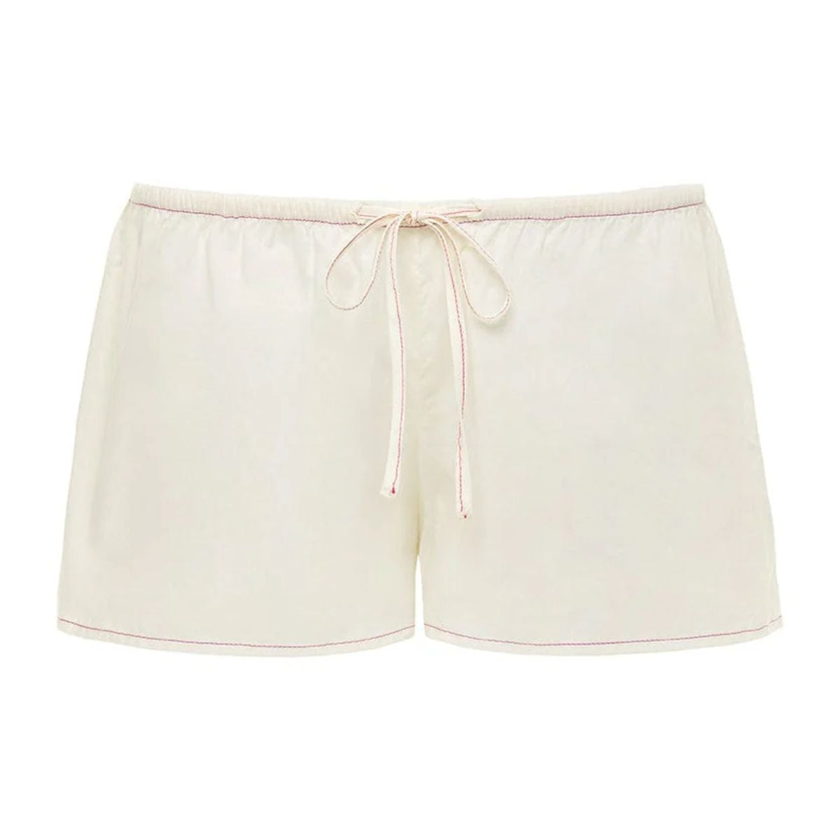 Cream (Raspberry Stitch) Low-Rise Drawstring Short