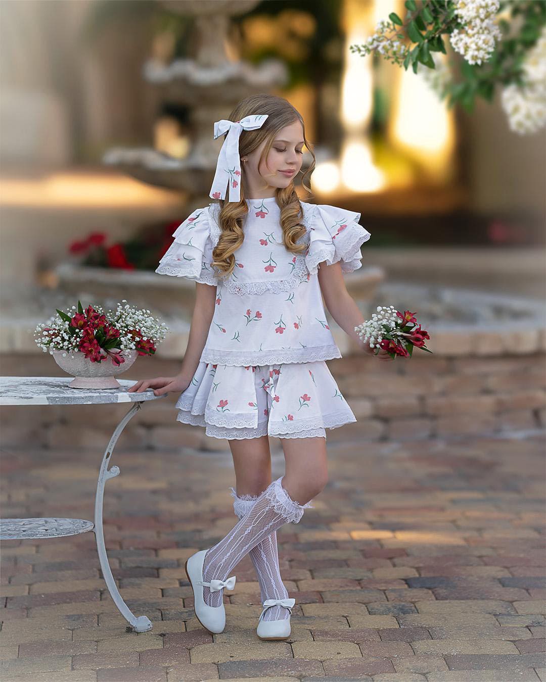 Tulip Cotton Blouse and Shorts Set - Petite Maison Kids