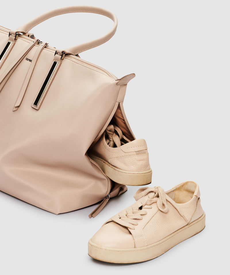 Studio Tote In Beige / Nickel Hardware