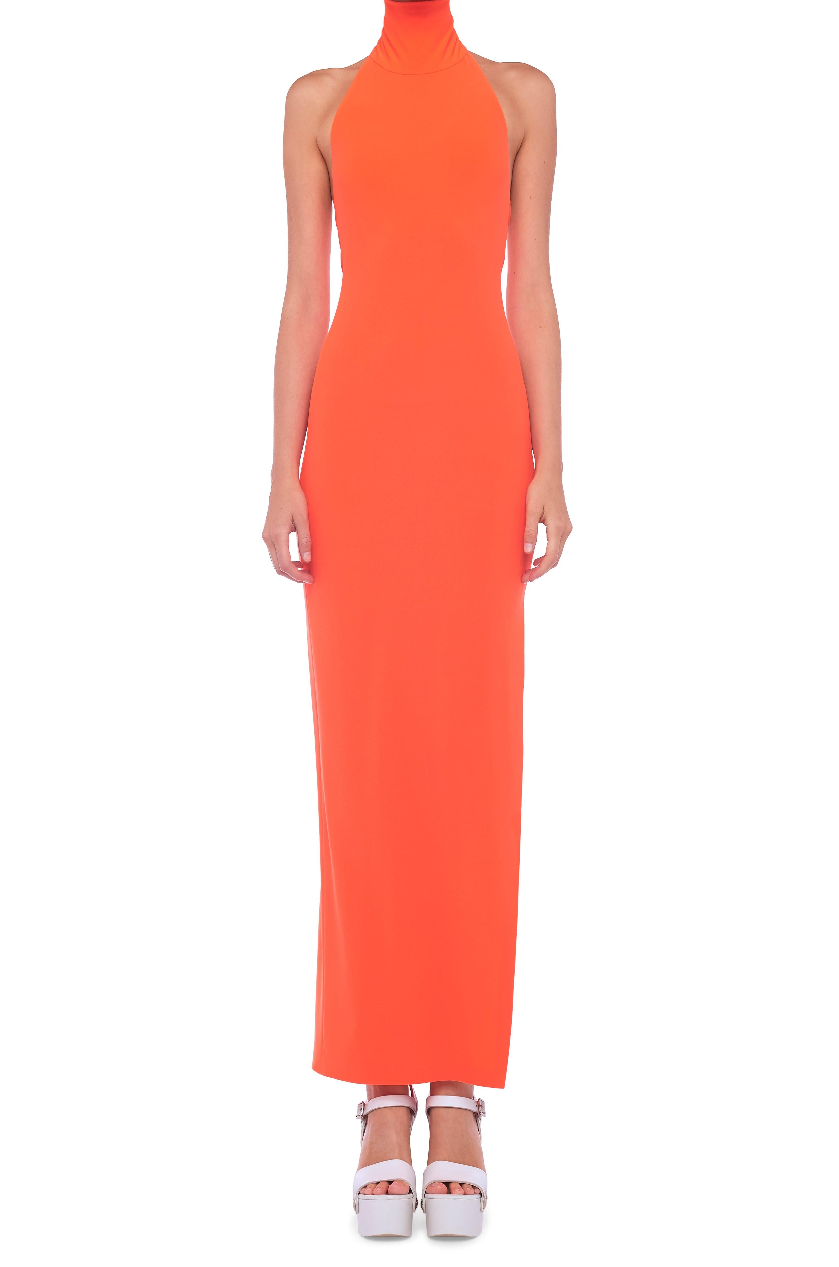 HALTER TURTLE SIDE SLIT GOWN