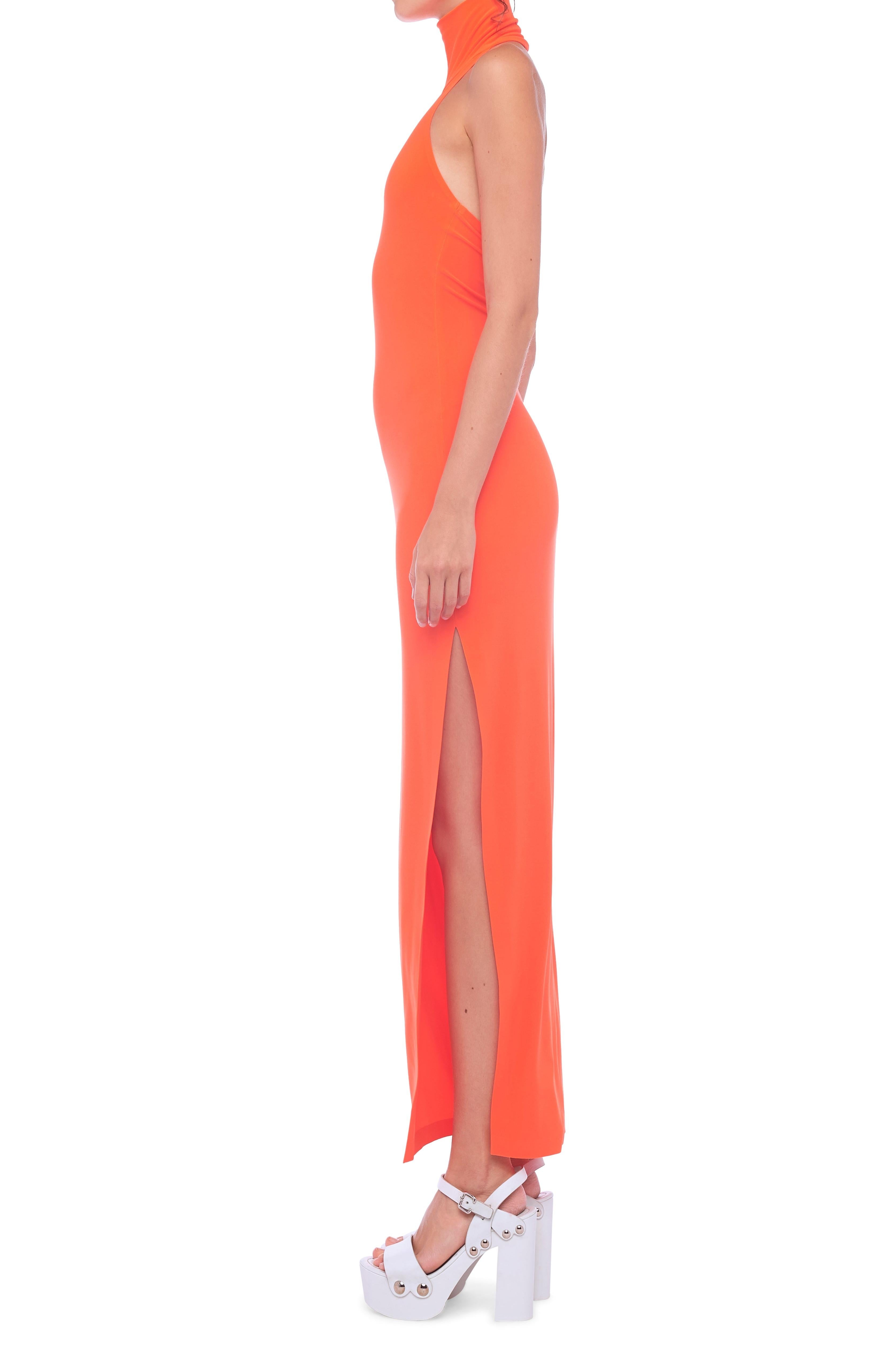HALTER TURTLE SIDE SLIT GOWN