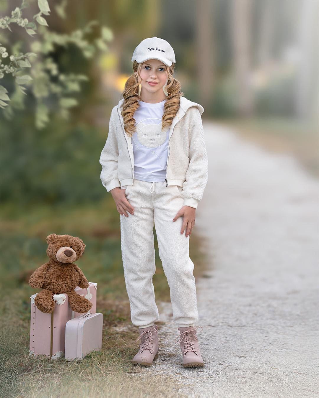 Pima White Cotton Teddy T-Shirt - Petite Maison Kids