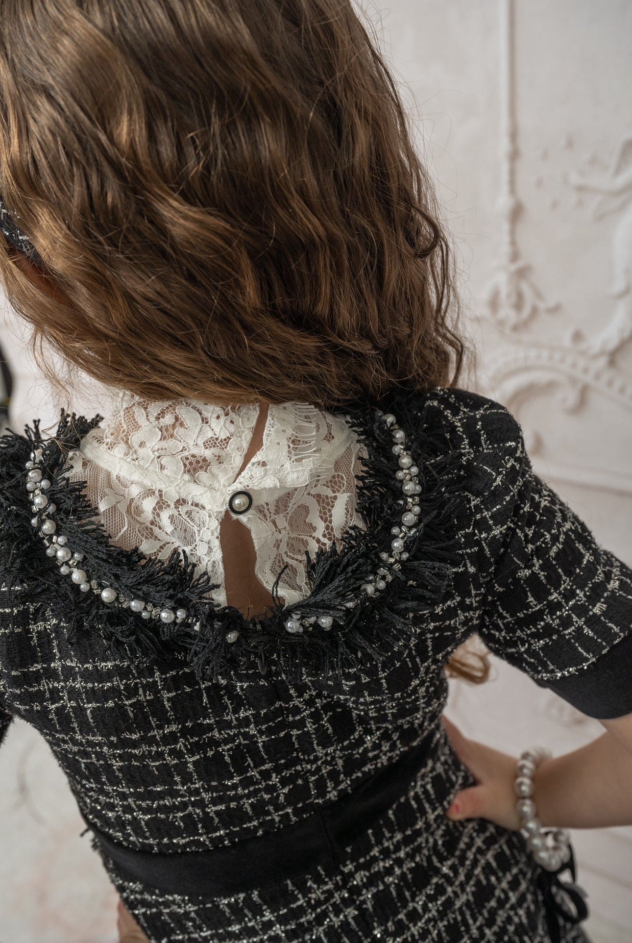 Orea Black and Silver Tweed Dress - Petite Maison Kids