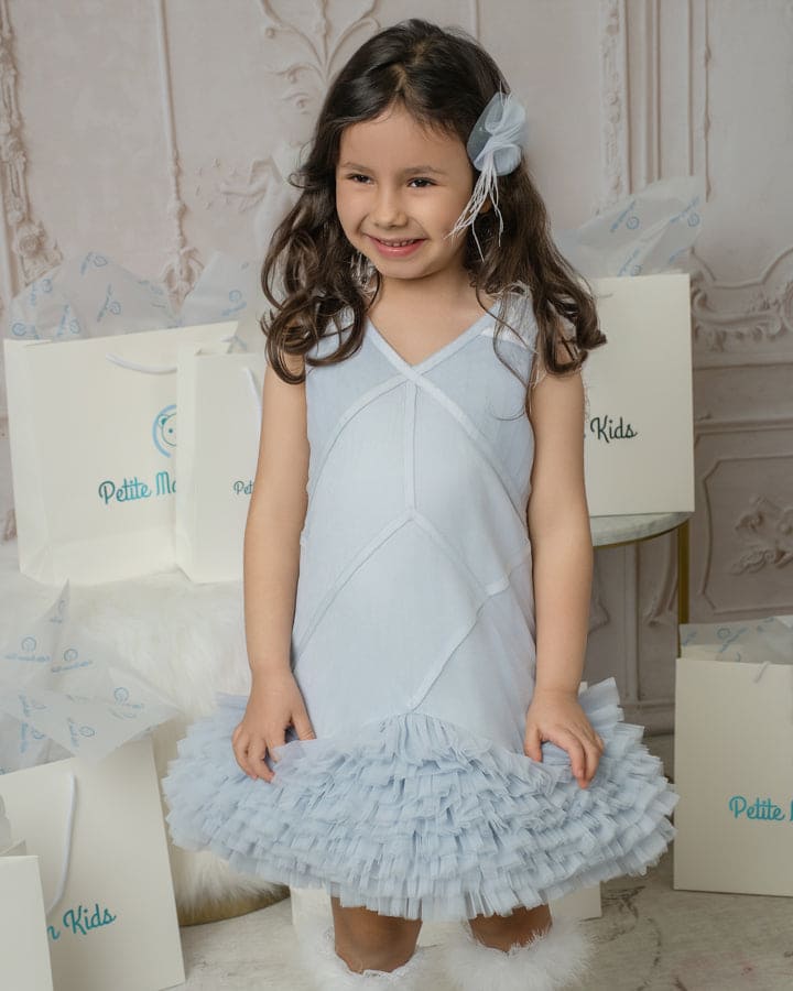 Skylar Blue Tulle Tutu Dress - Petite Maison Kids