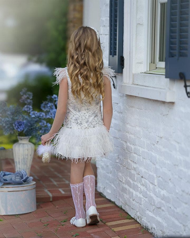 Olivia Feather Dress - Petite Maison Kids