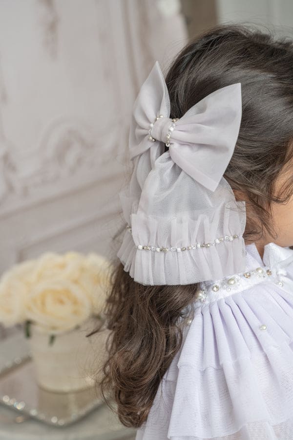 Ariel Rhinestone and Tulle Hair Bow - Petite Maison Kids