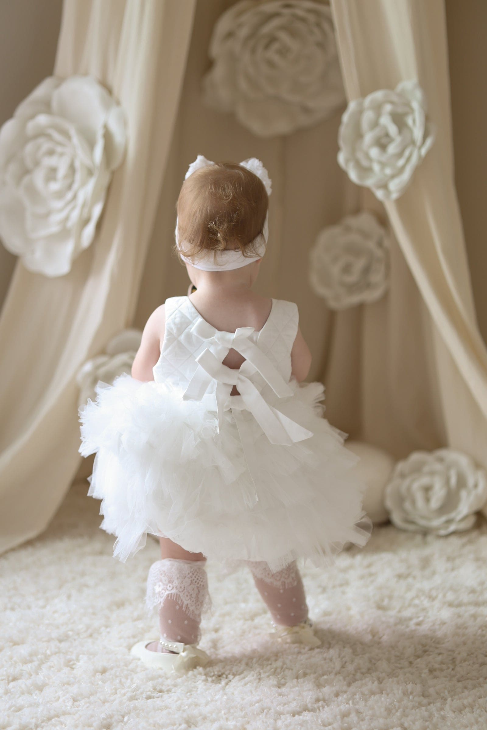 Poppy White Quilted Romper - Petite Maison Kids