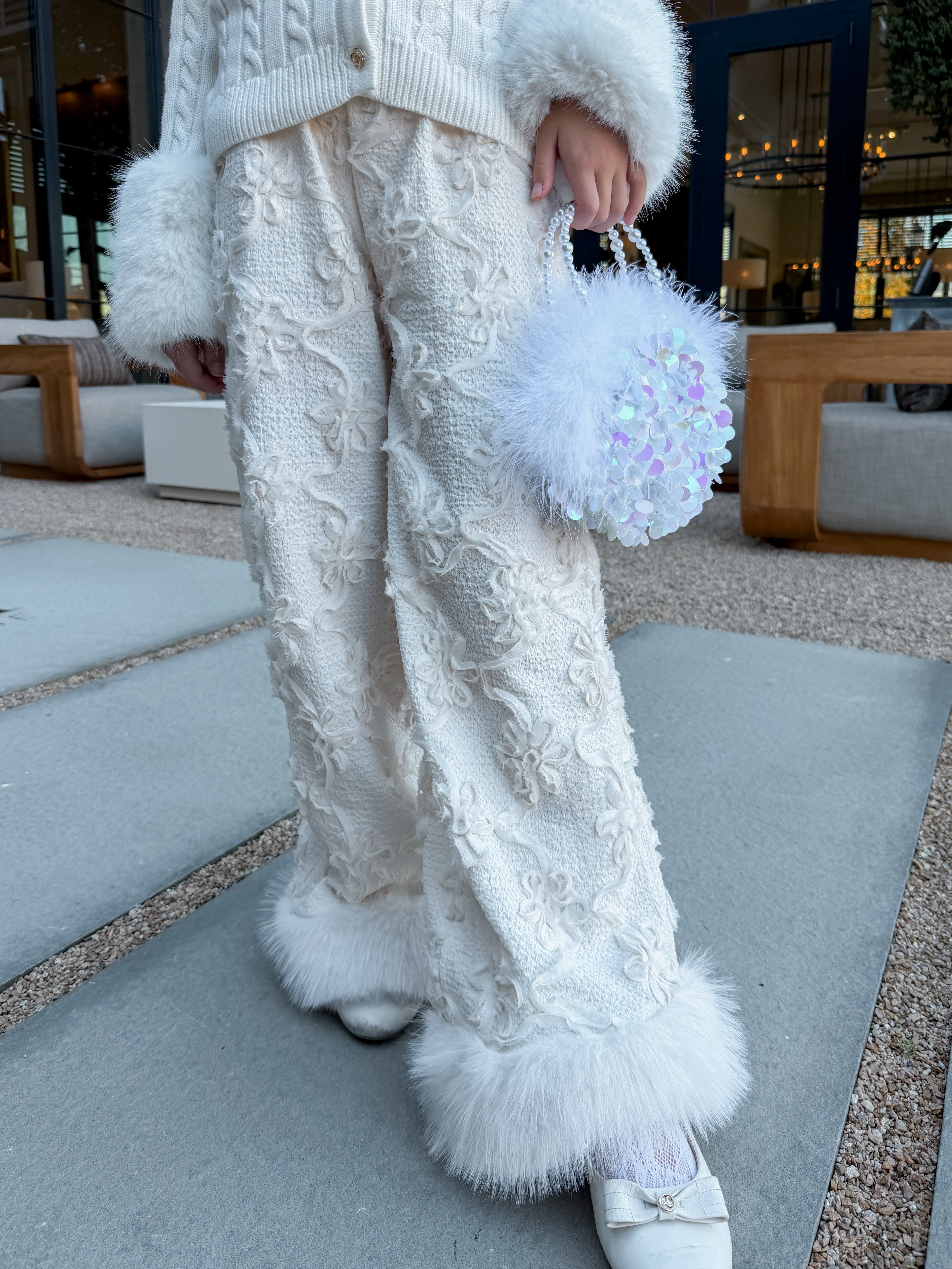 Sequin Feather Hand Bag - Petite Maison Kids