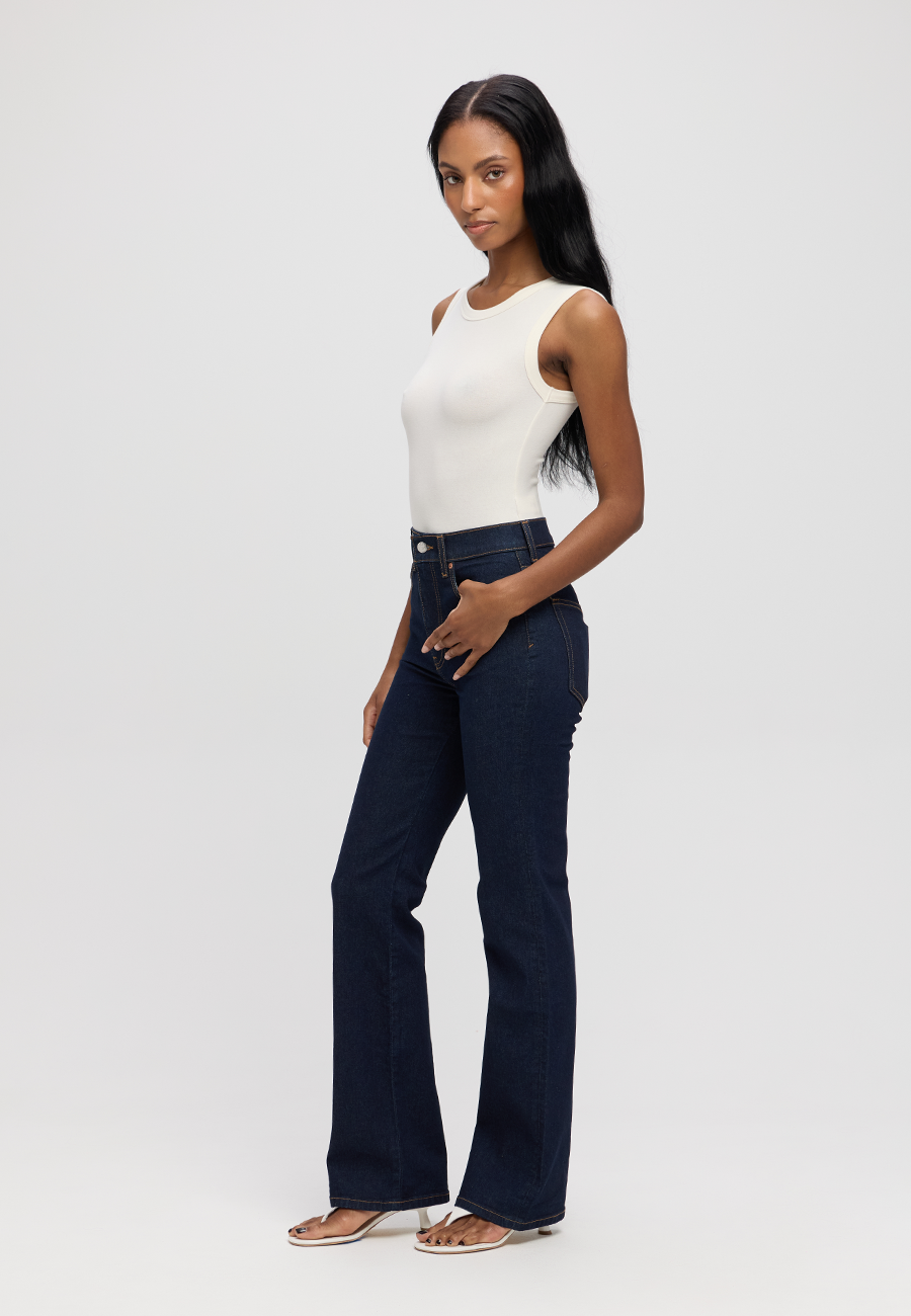 Anya High Rise Flare - Dark Rinse