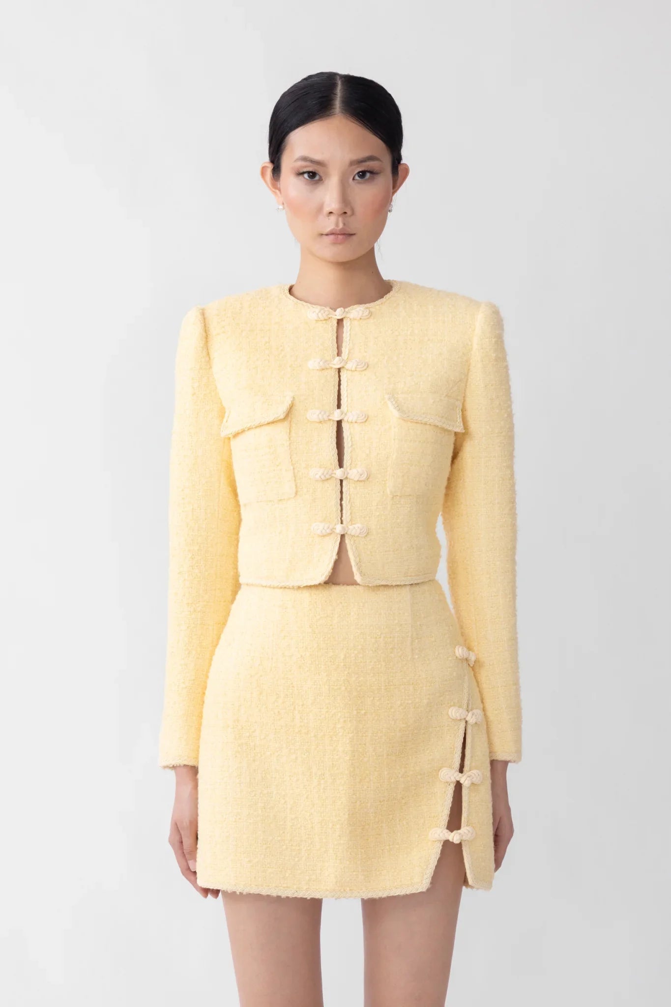 Ida Tweed Skirt - Butter Yellow