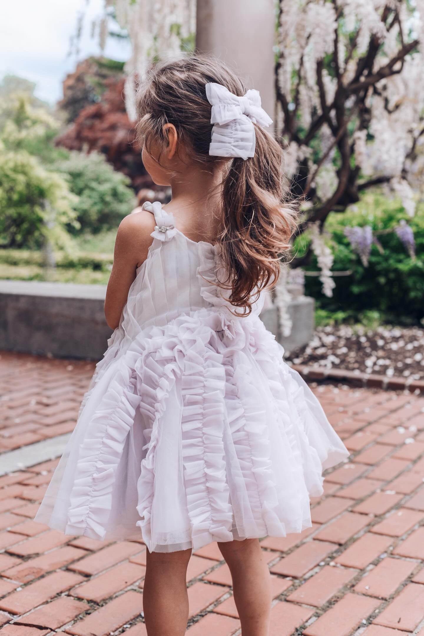 Ariel Ruffle Tulle Hair Bow - Petite Maison Kids