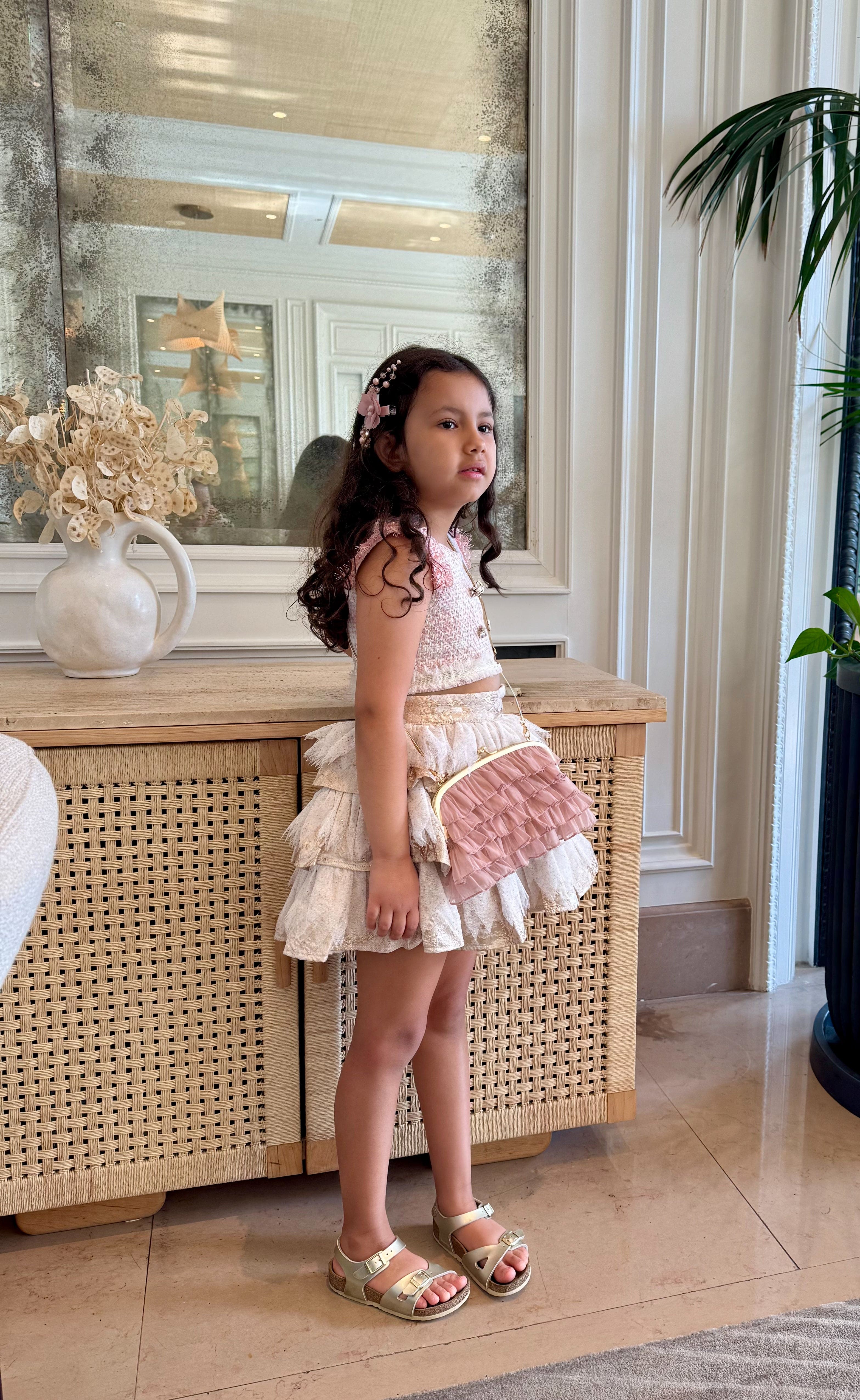 Charlie Gold Jacquard Glitter Skirt - Petite Maison Kids