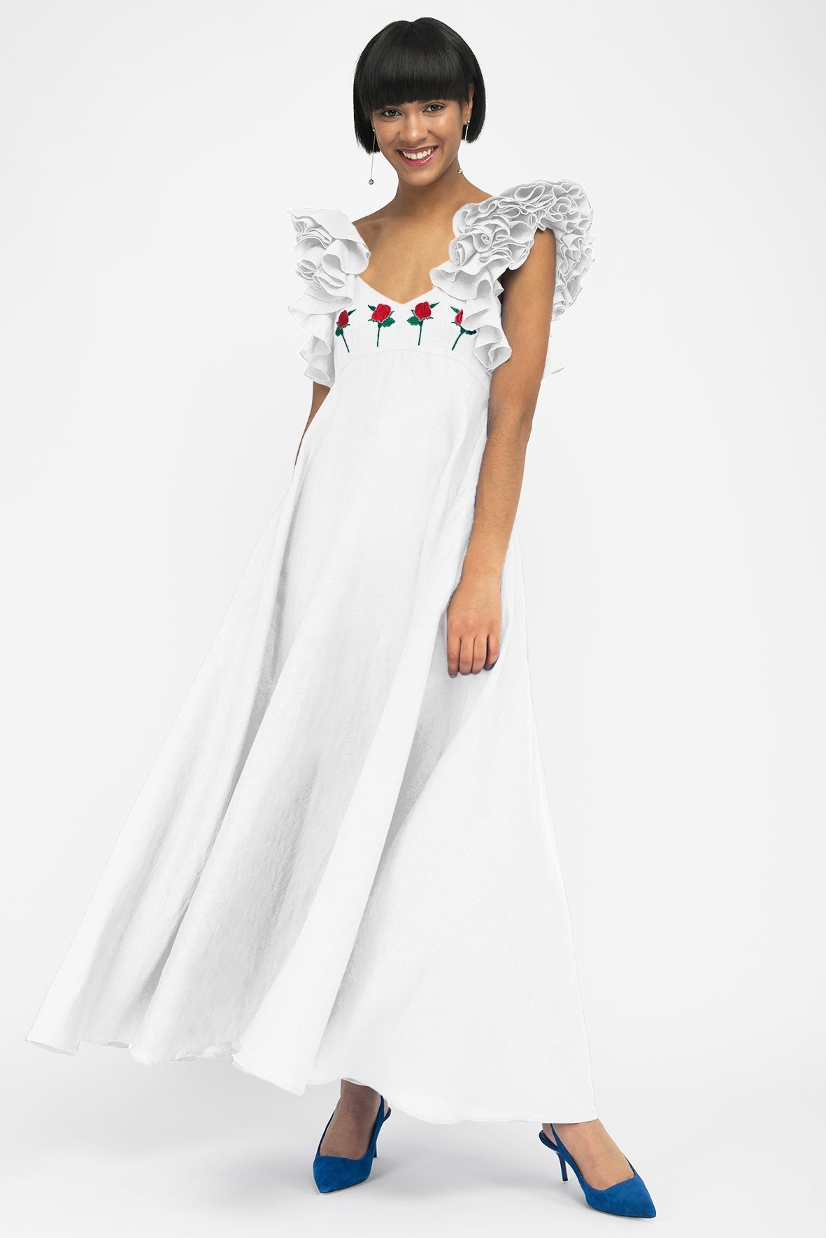 Demre | White (Green Embroidery Custom B:100 W:74)