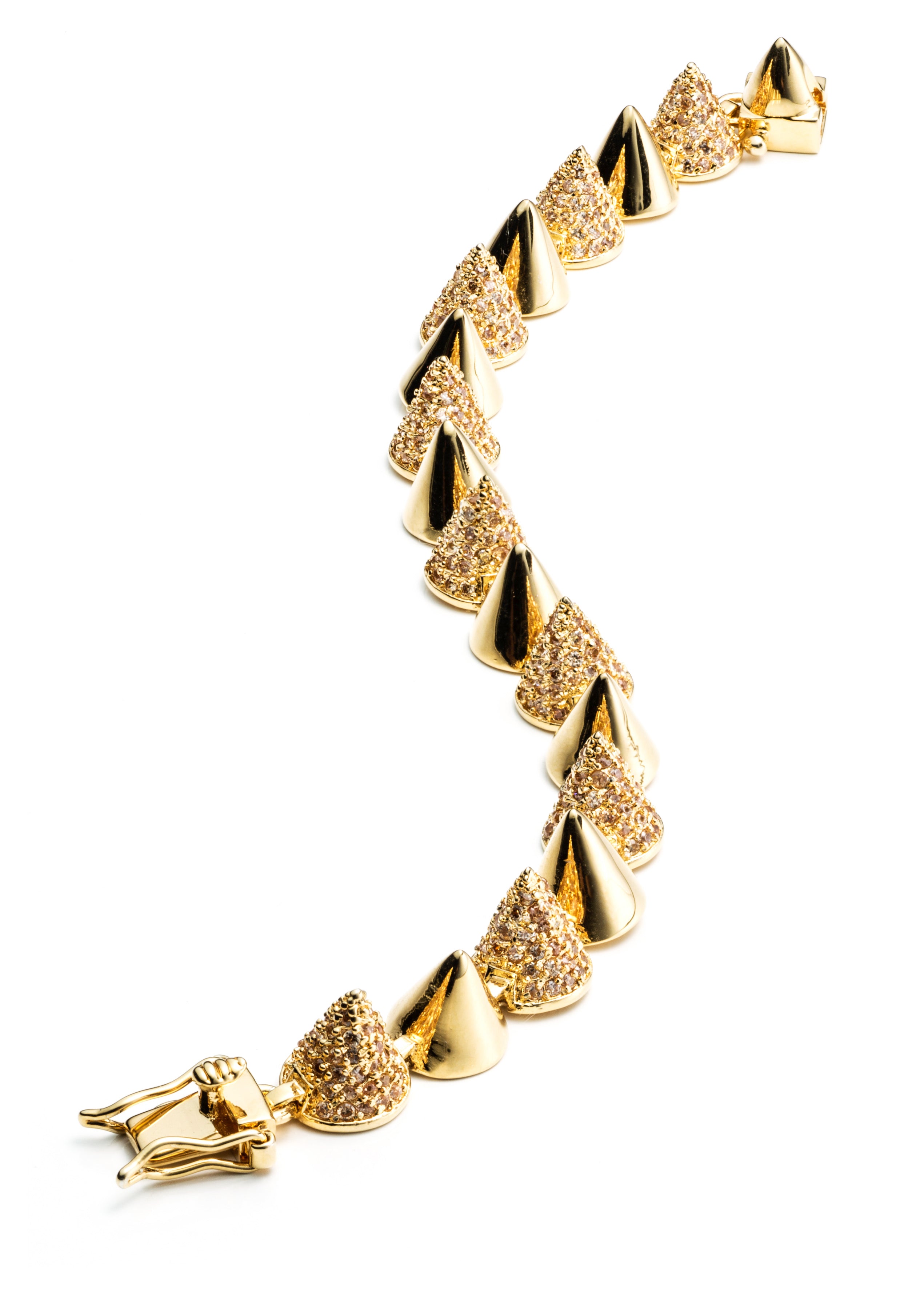 Alternating Small Pavé Cone Bracelet