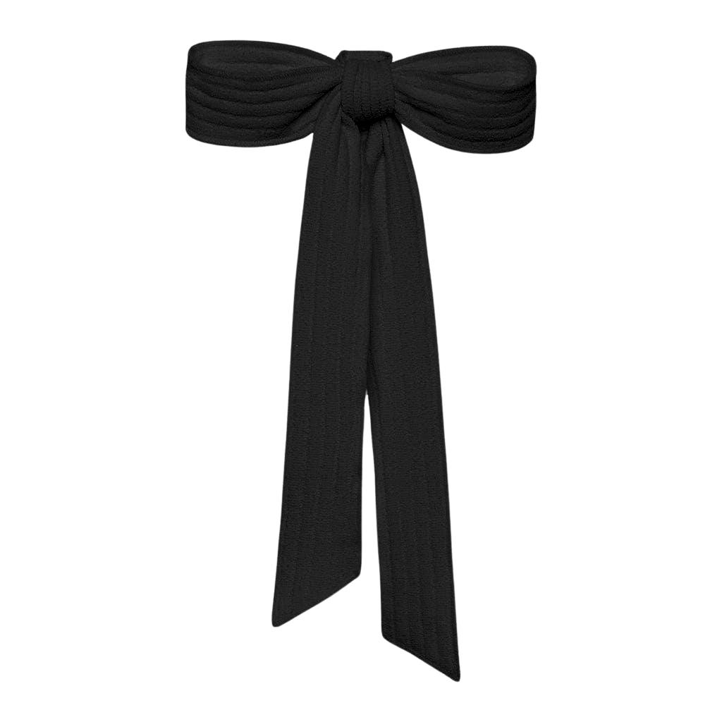 Black Terry Rib Hair Ribbon