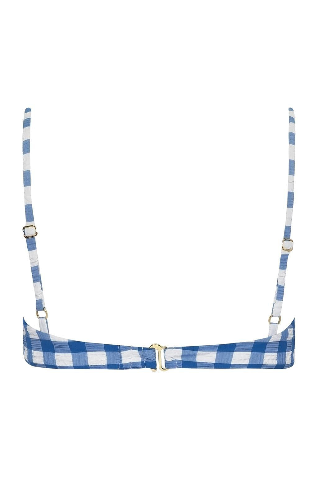 Blue Gingham Lucy Bikini Top