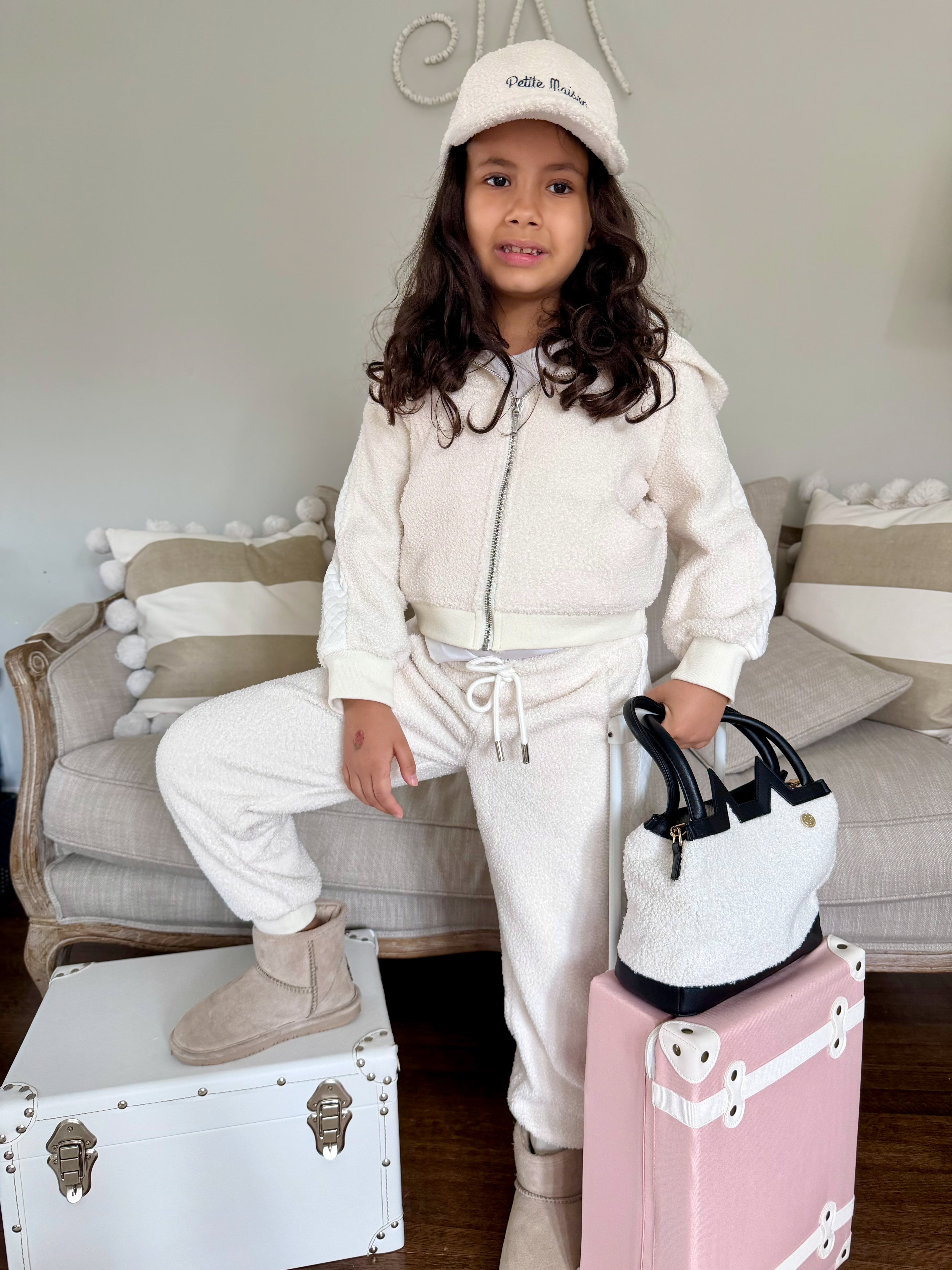 White Teddy Track Suit - Petite Maison Kids