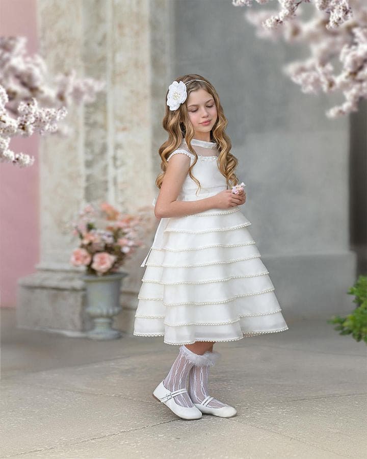 White Pearl Ceremony Dress - Petite Maison Kids