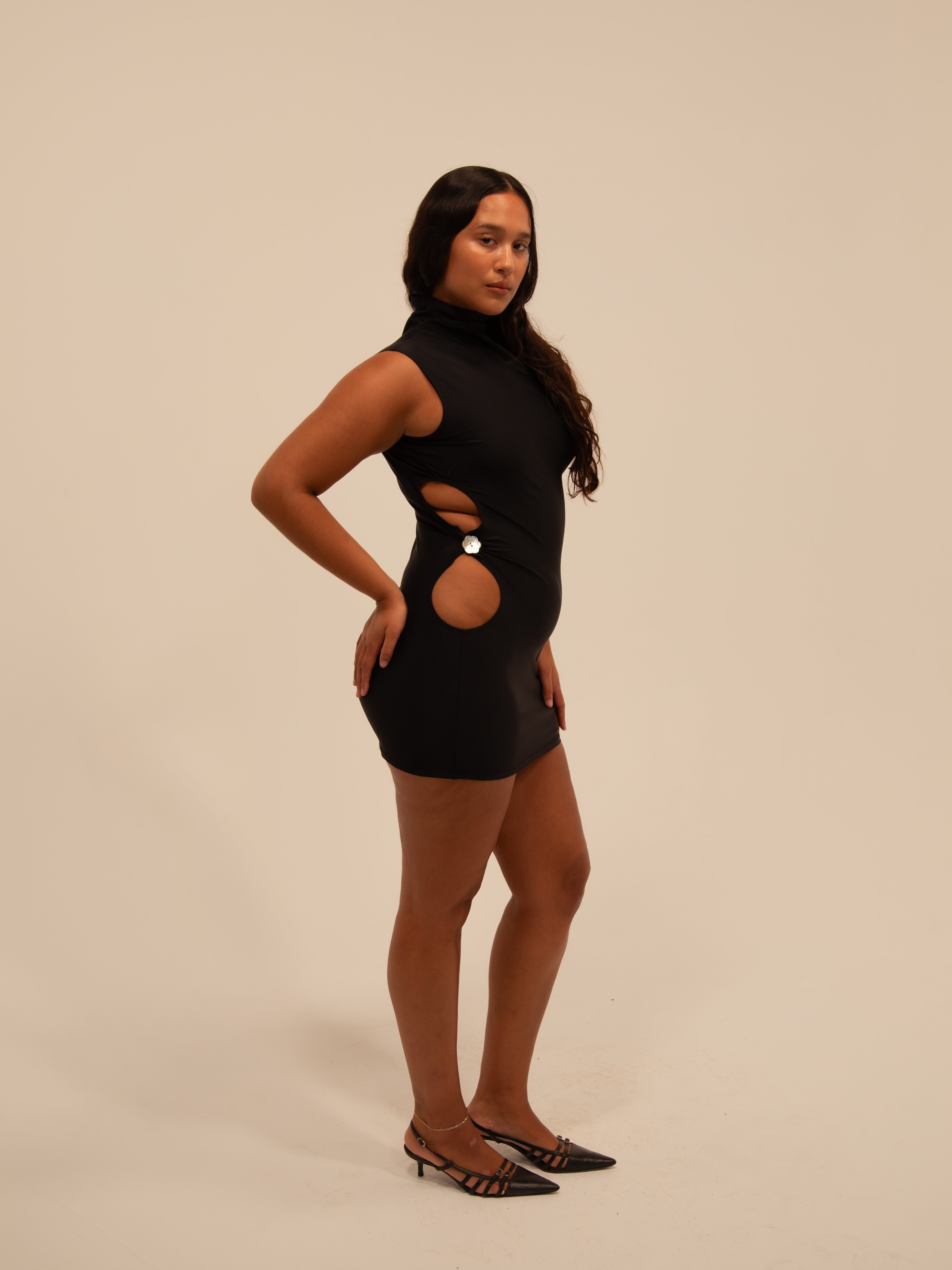 TURTLENECK MINI DRESS + RECYCLED