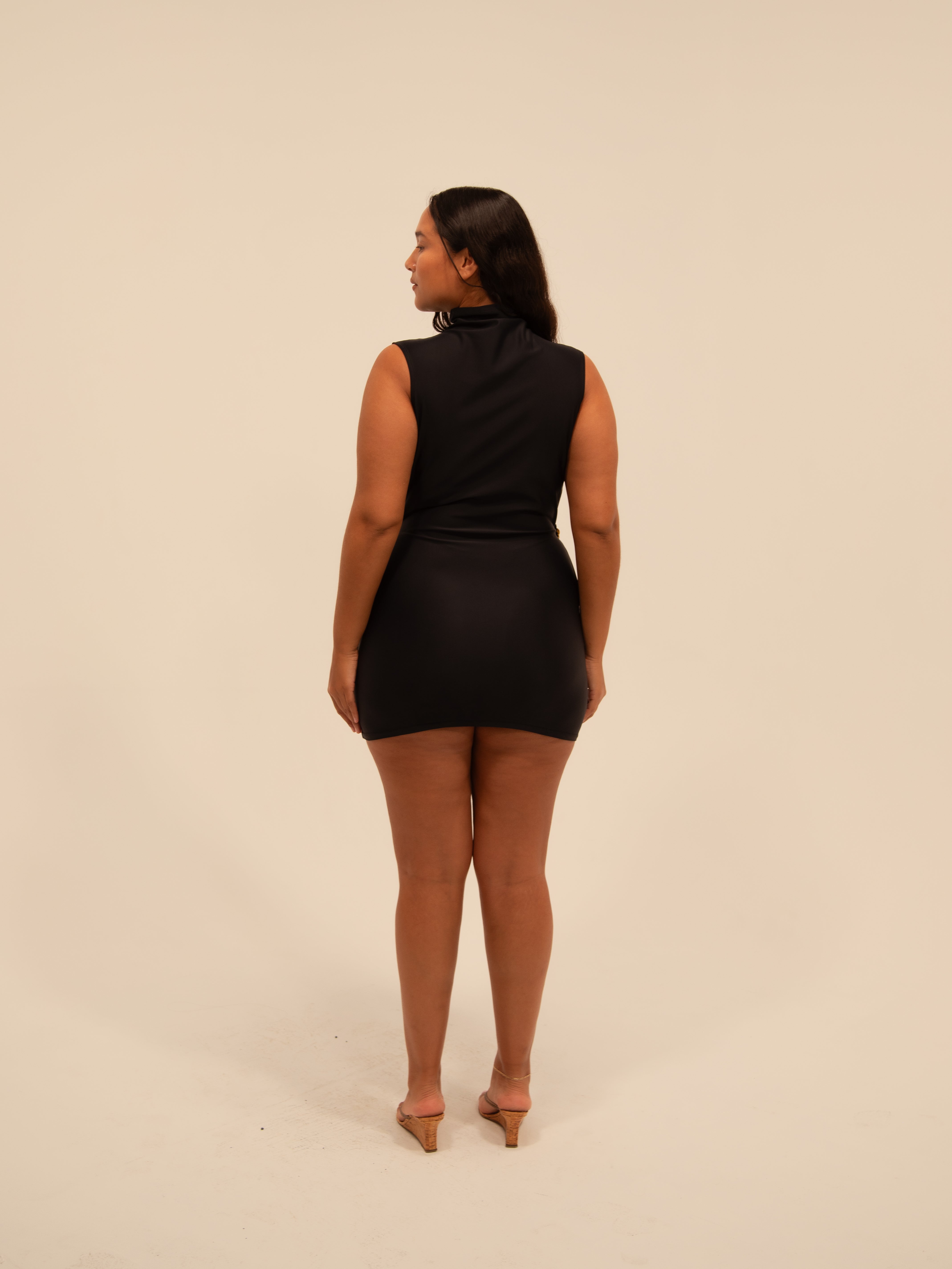 TURTLENECK MINI DRESS + RECYCLED