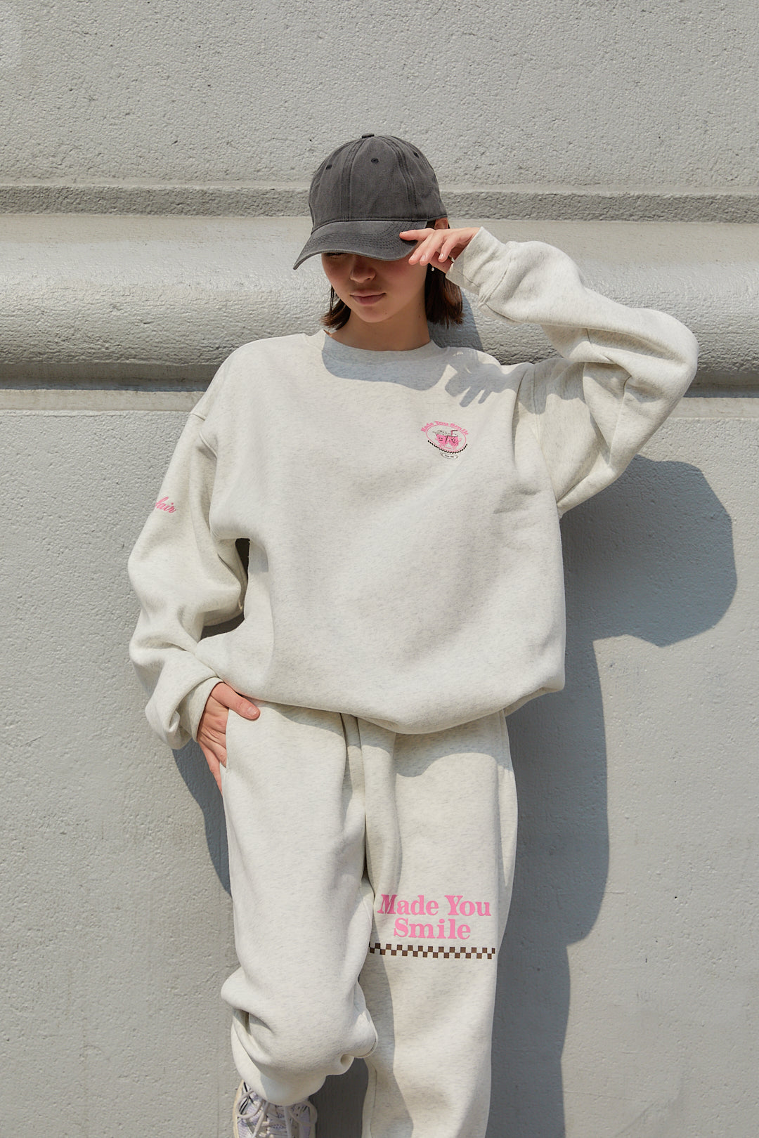 Made You Smile Grey Crewneck