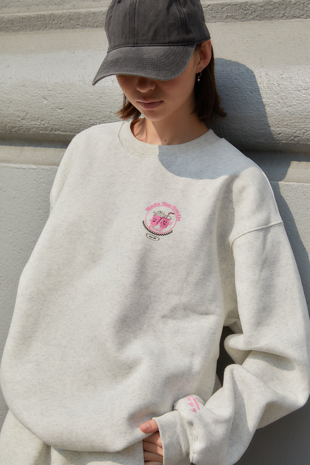 Made You Smile Grey Crewneck