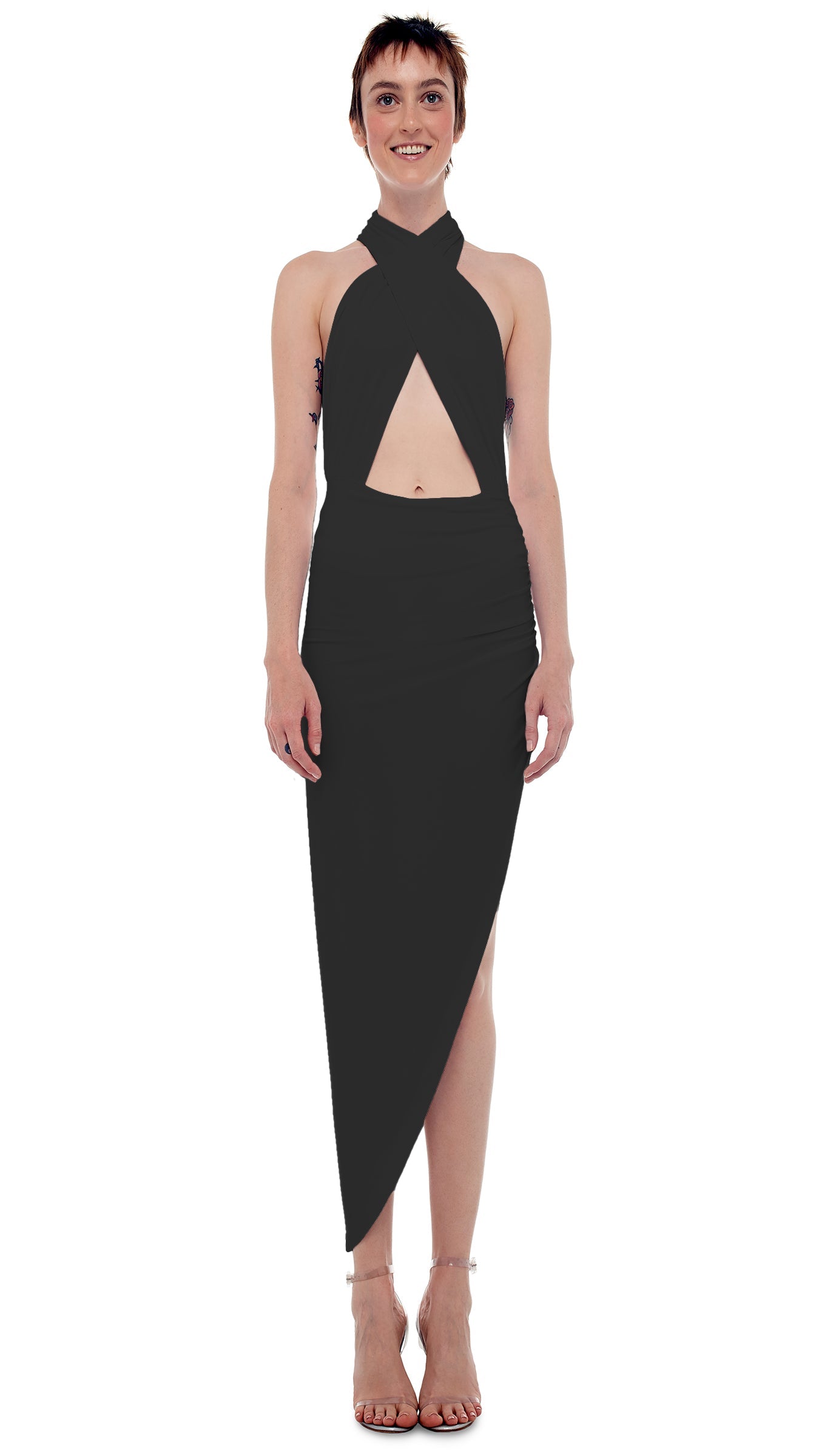 CROSS HALTER BODYSUIT