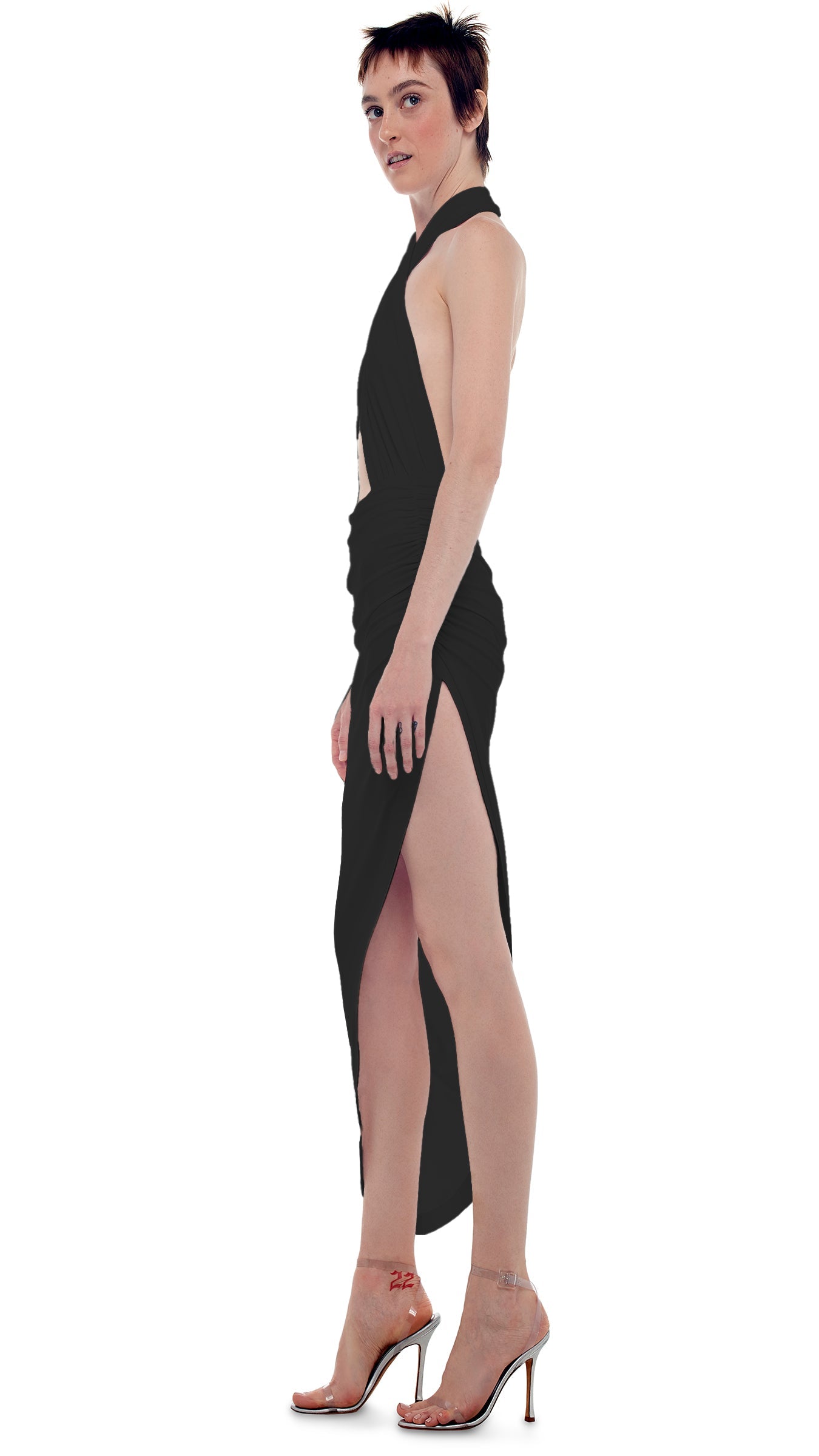 CROSS HALTER BODYSUIT