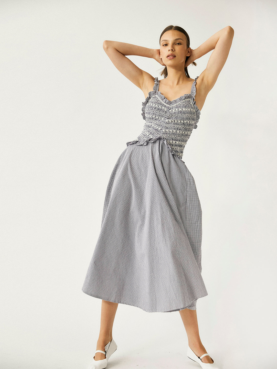 Victoria Smocked Gingham Dress