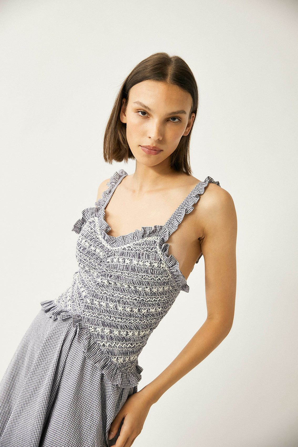 Victoria Smocked Gingham Dress
