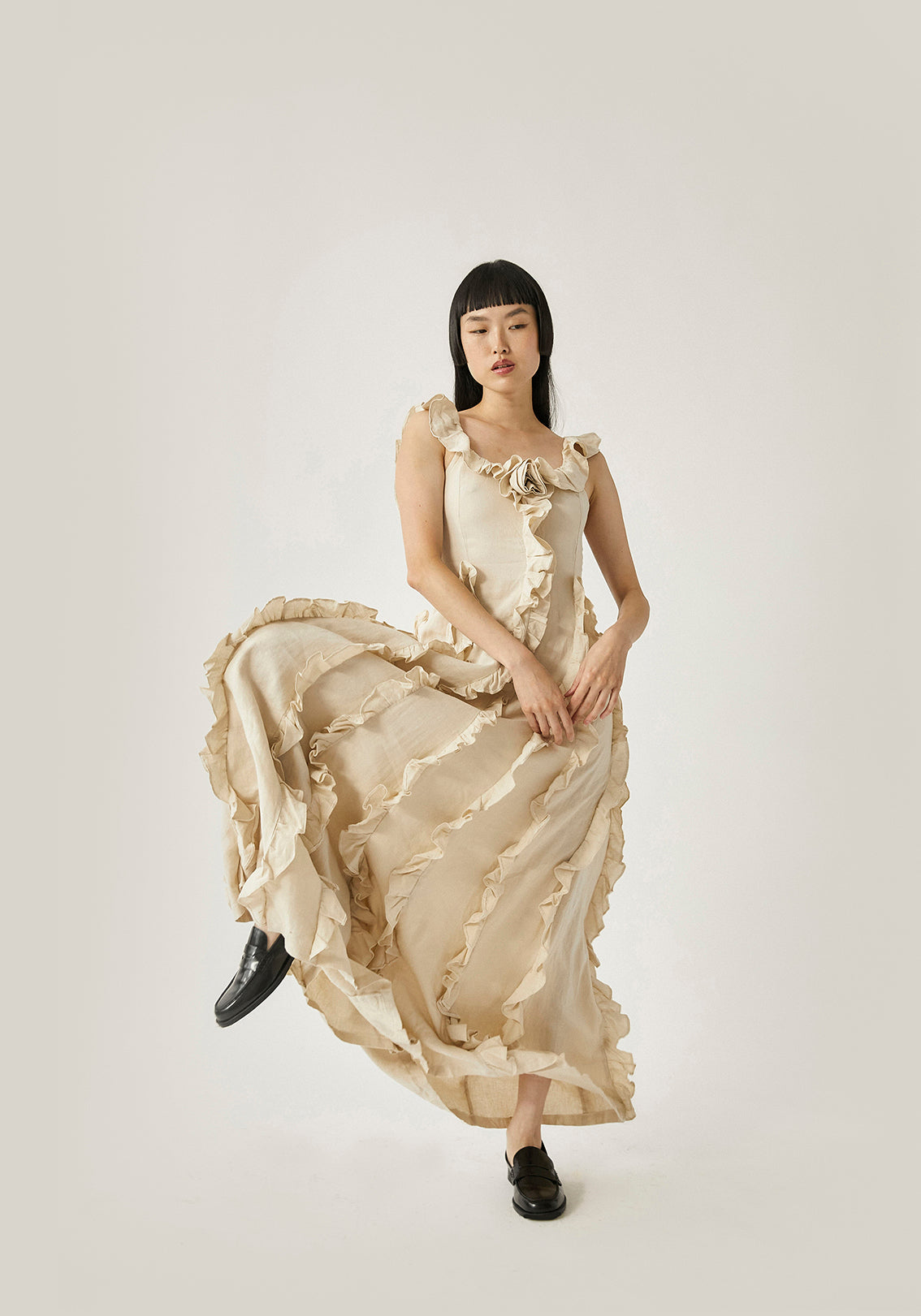 Medusa Ruffle Maxi Dress