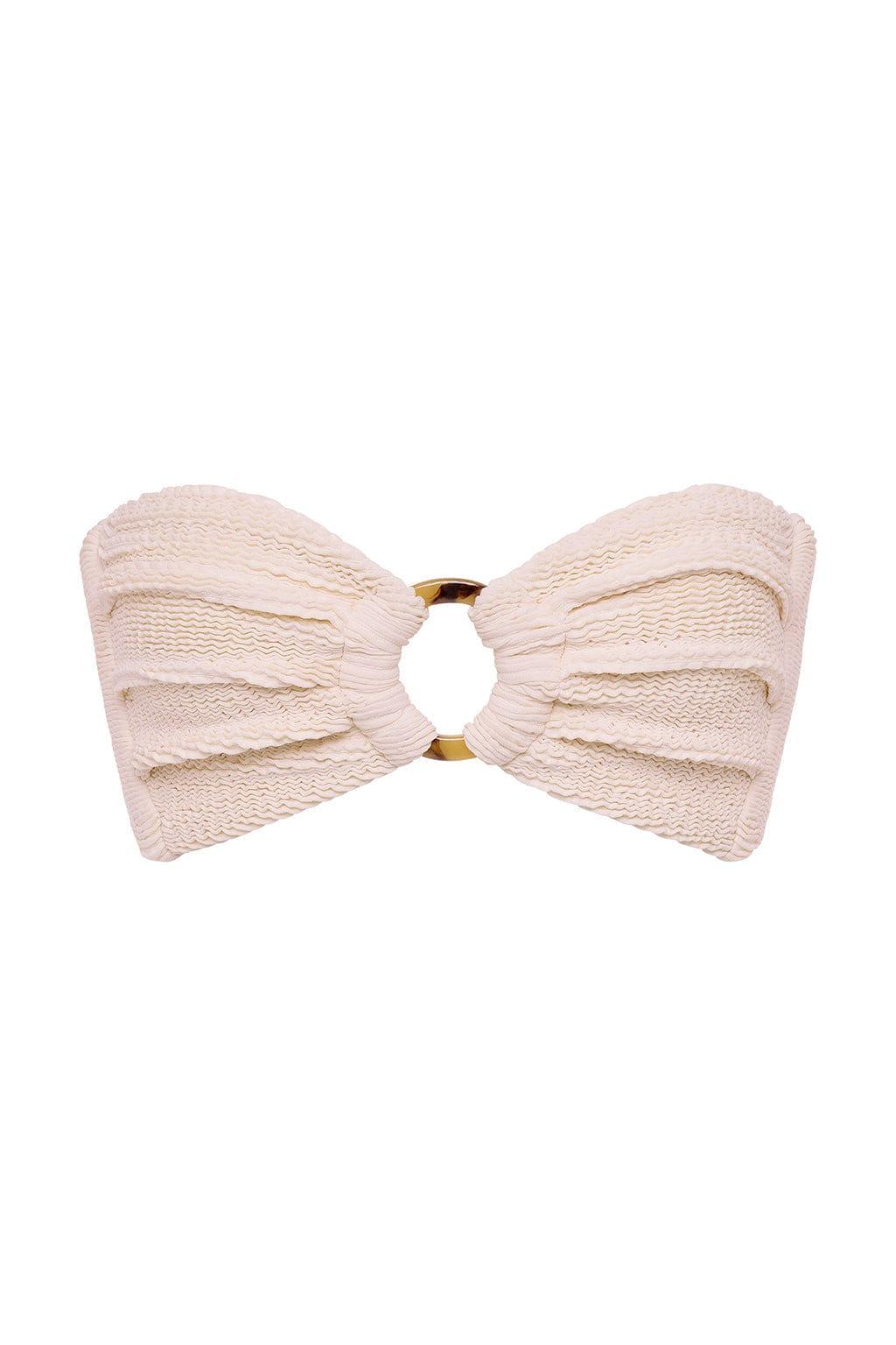 Crema Scrunch Tori Bandeau Bikini Top