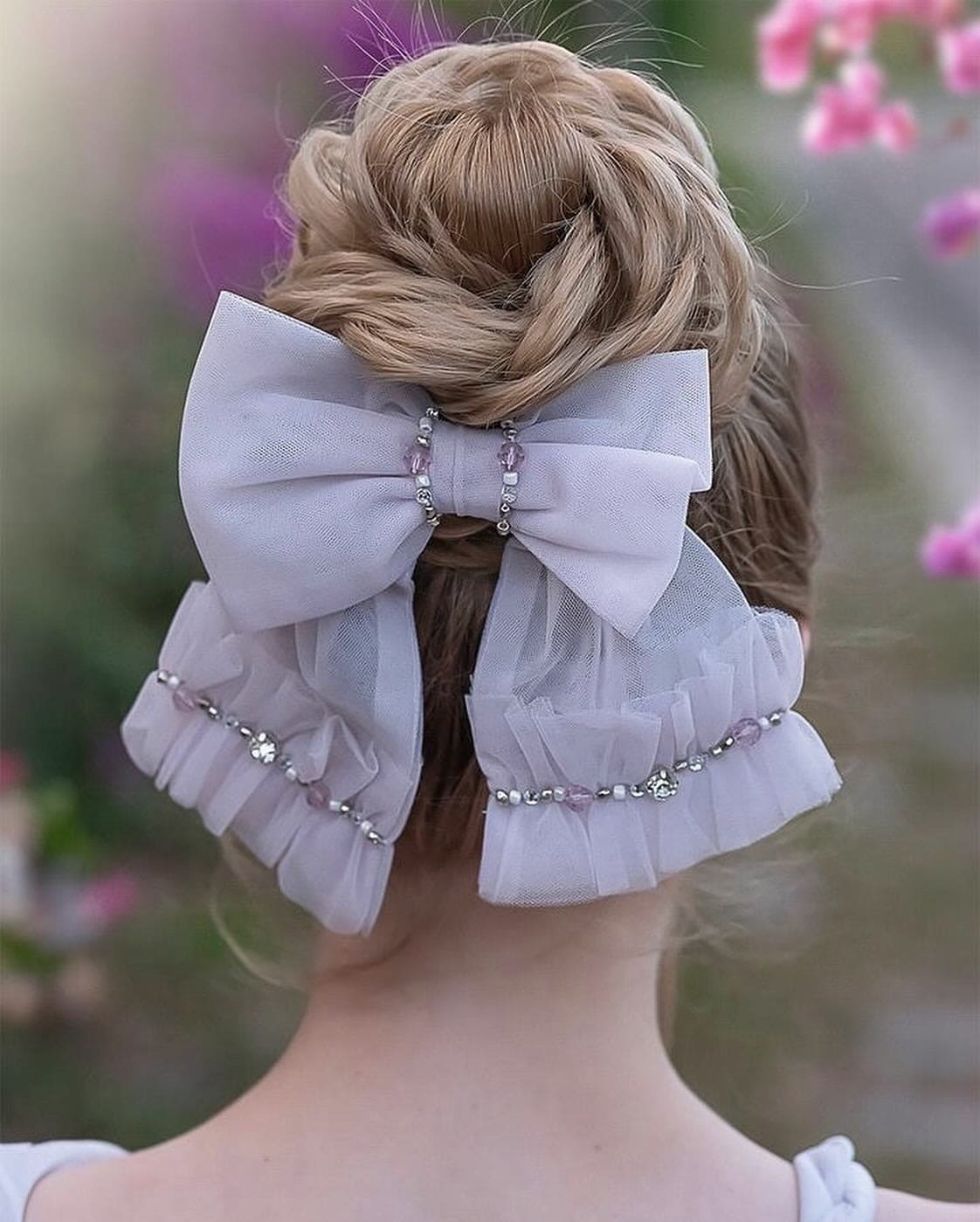 Ariel Rhinestone and Tulle Hair Bow - Petite Maison Kids