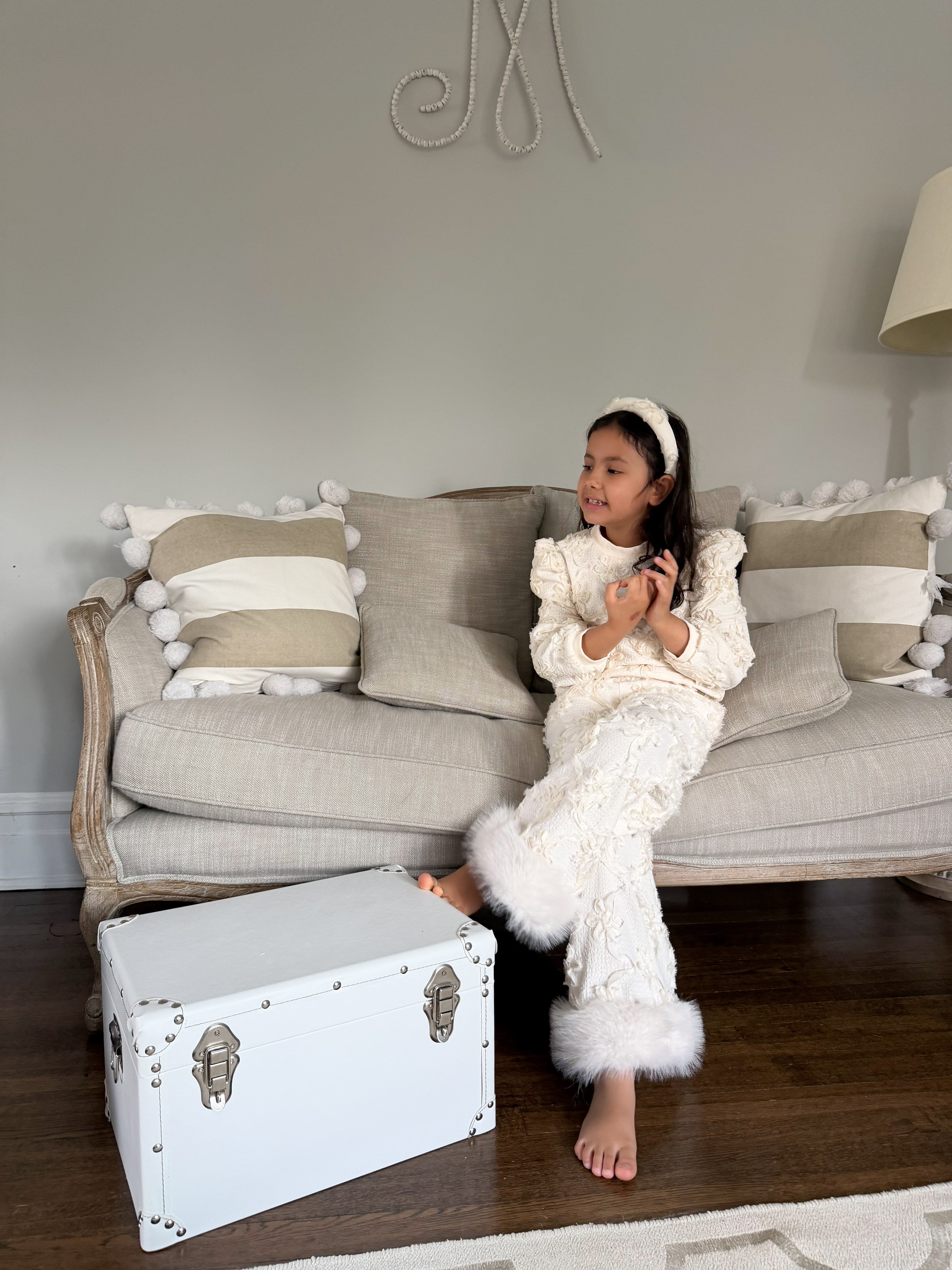 Ava Ivory Flower Wide Leg Pants - Petite Maison Kids