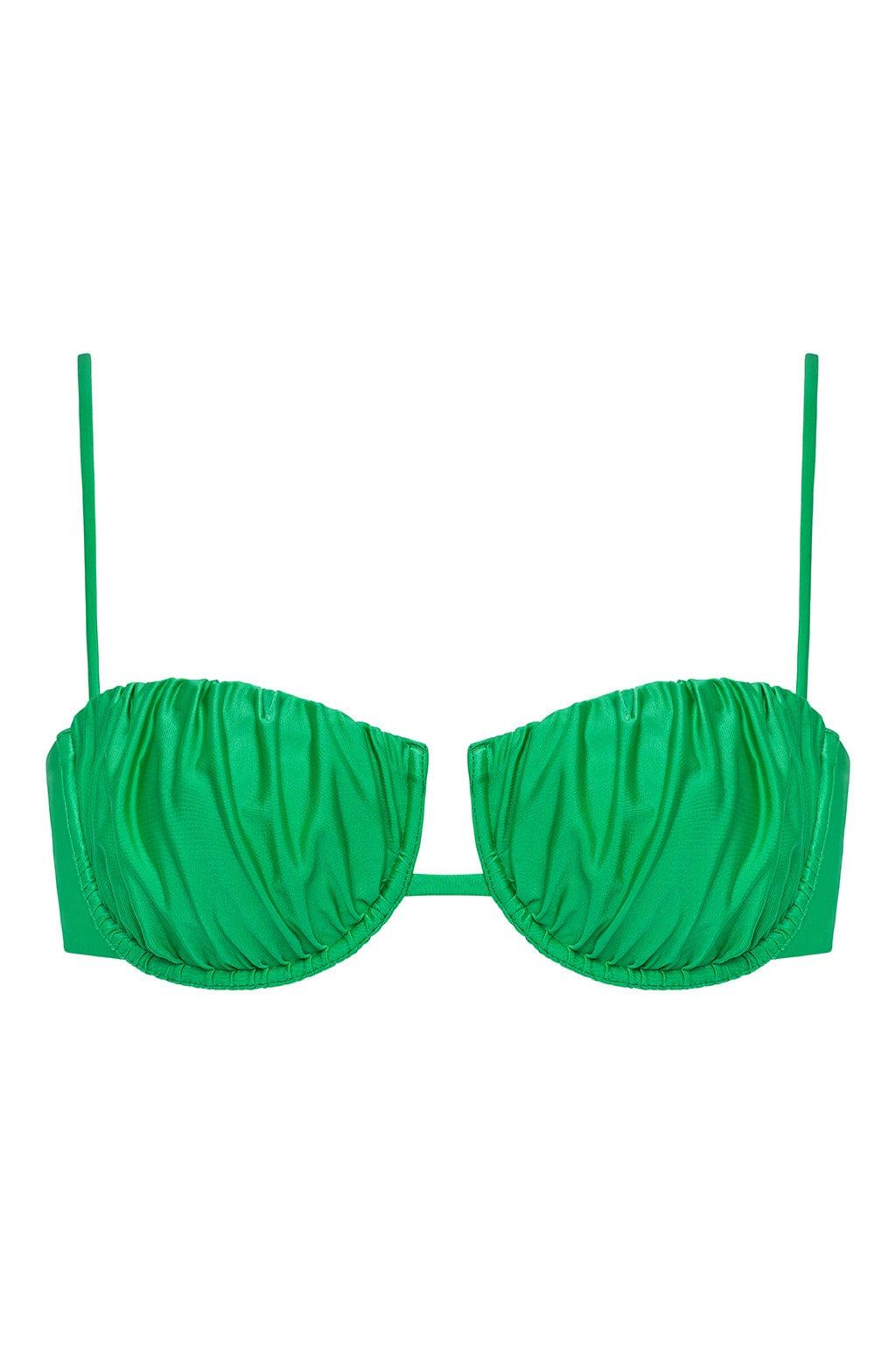Emerald Shimmer Petal Bikini Top