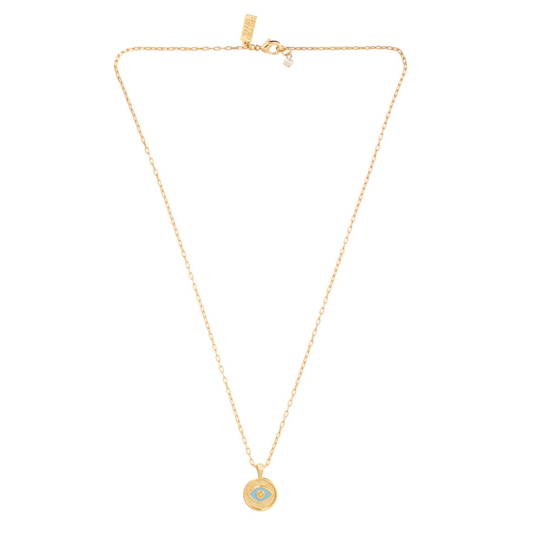 Evil Eye Pendant Necklace - Baby Blue