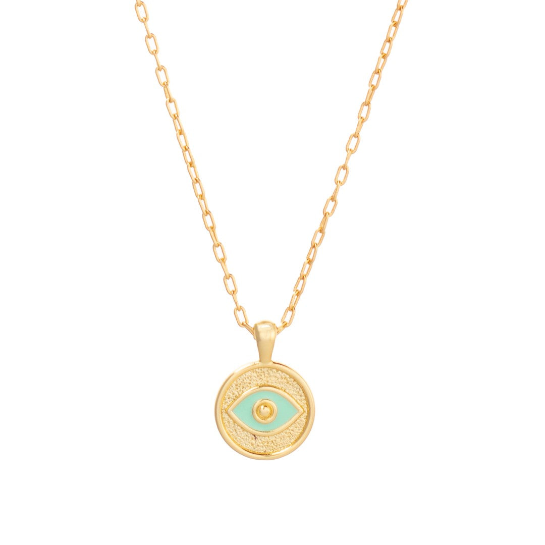 Evil Eye Pendant Necklace- Mint