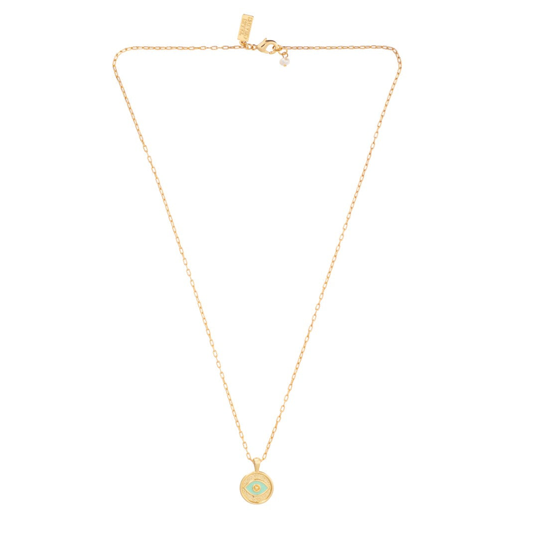 Evil Eye Pendant Necklace- Mint