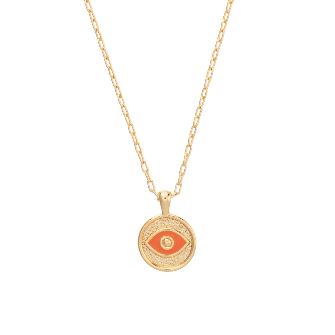 Evil Eye Pendant Necklace- Orange