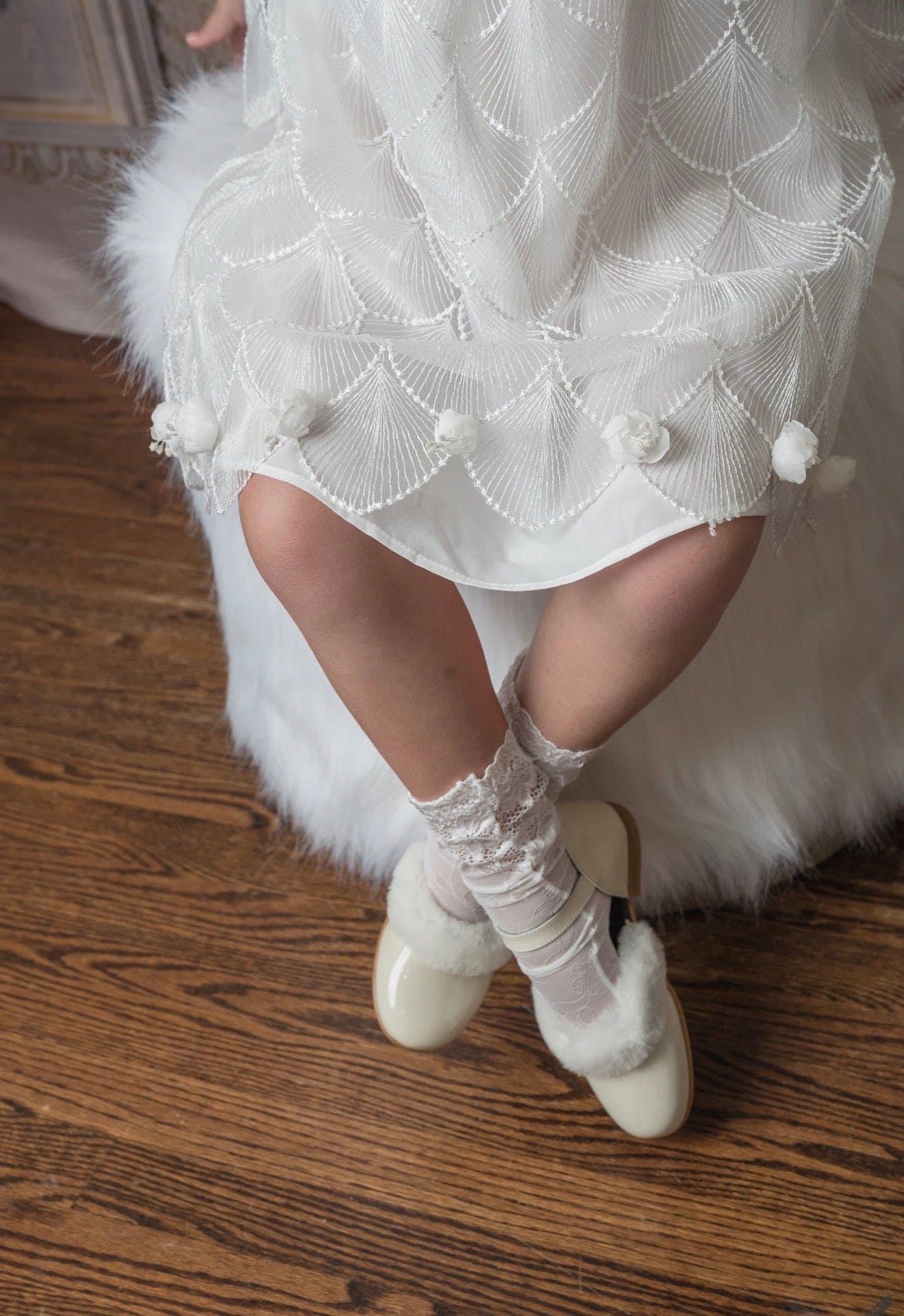 Faith White Scallop Dress - Petite Maison Kids