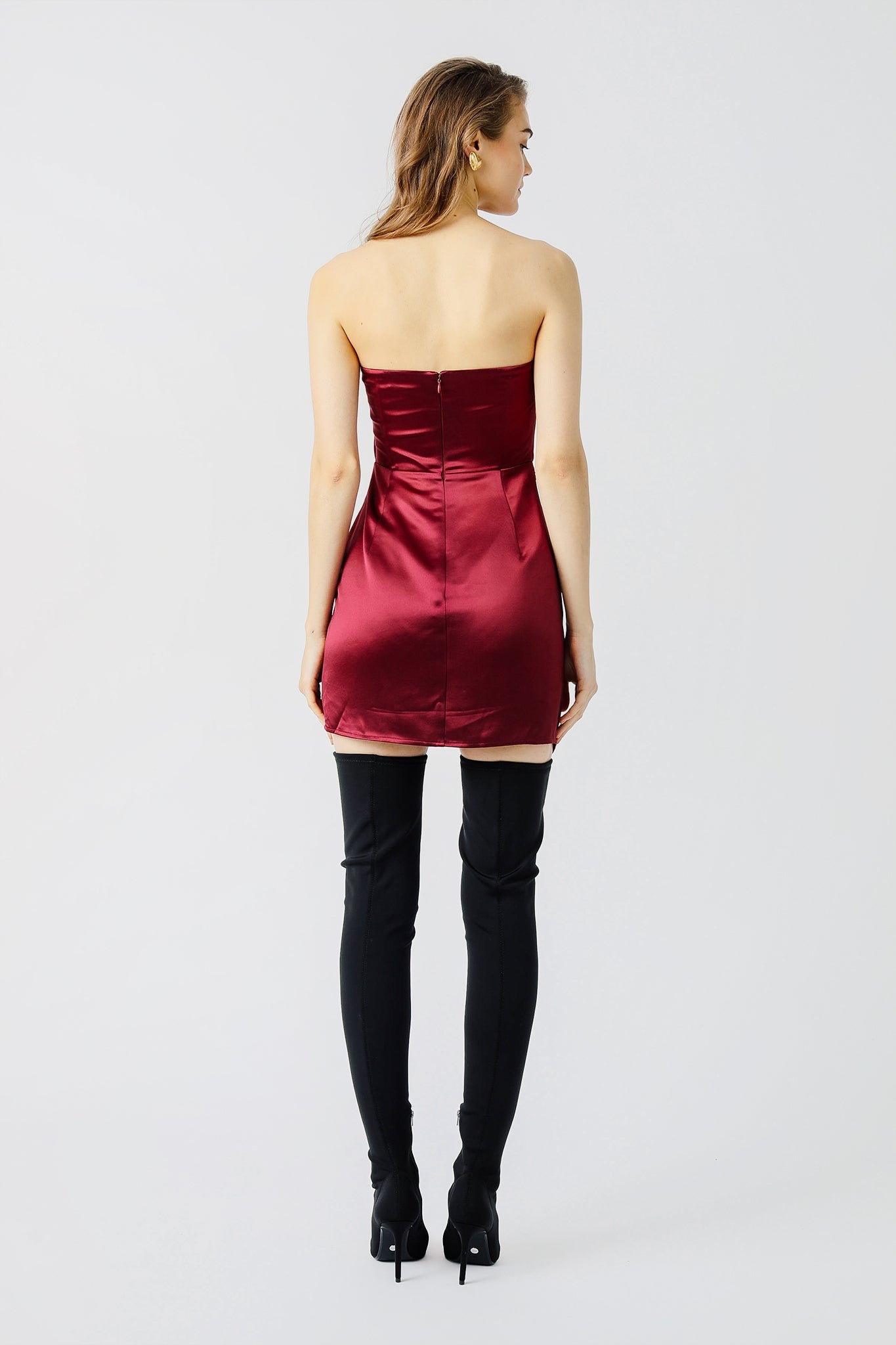 Hester Satin Dress - Boysen Berry
