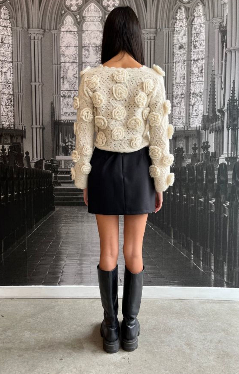 Fabrizia Wool Blend Mini Skirt