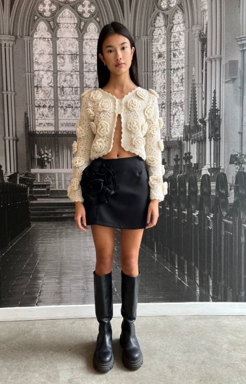 Fabrizia Wool Blend Mini Skirt