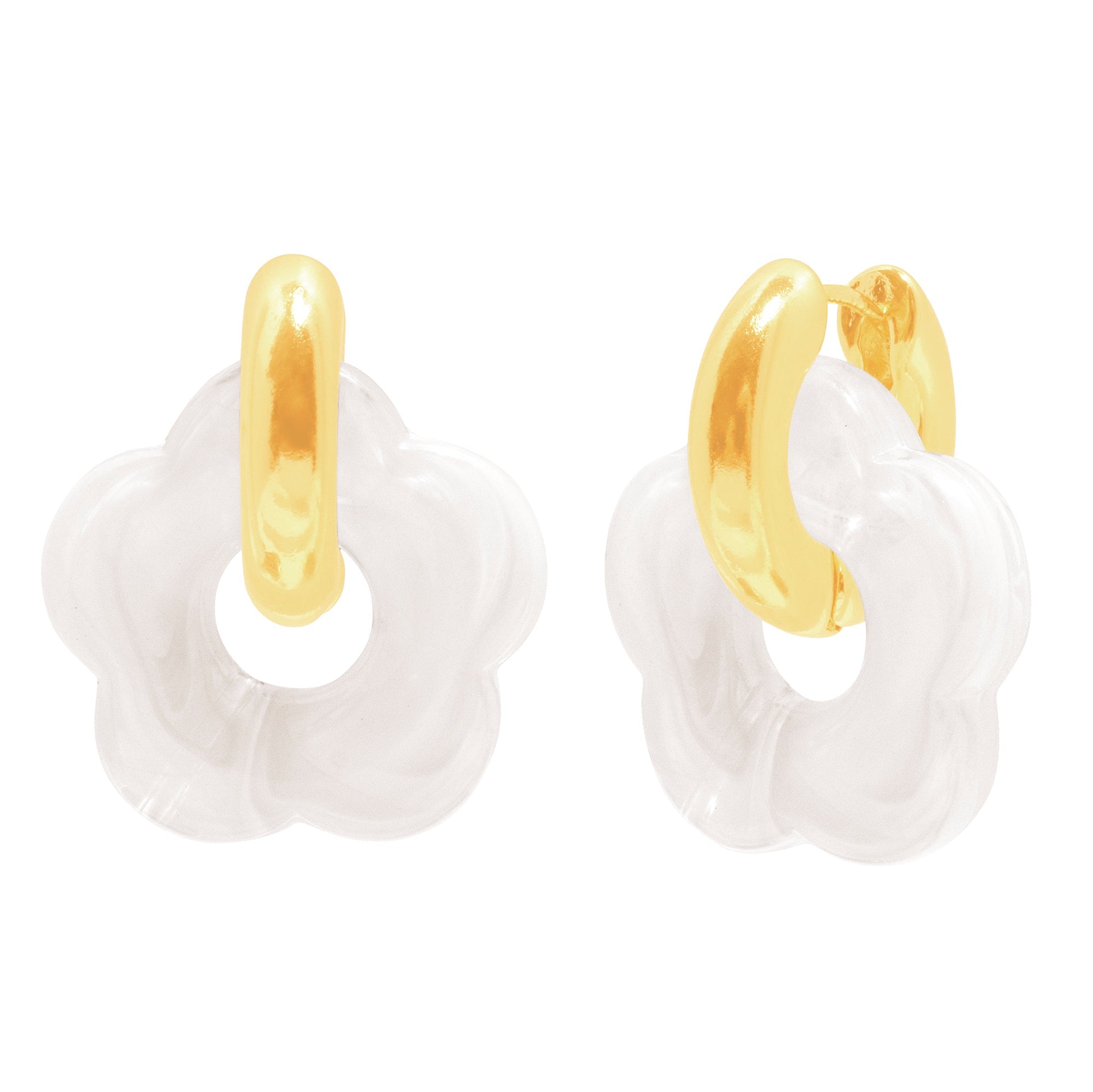 Flower Girl Hoops in Coconut