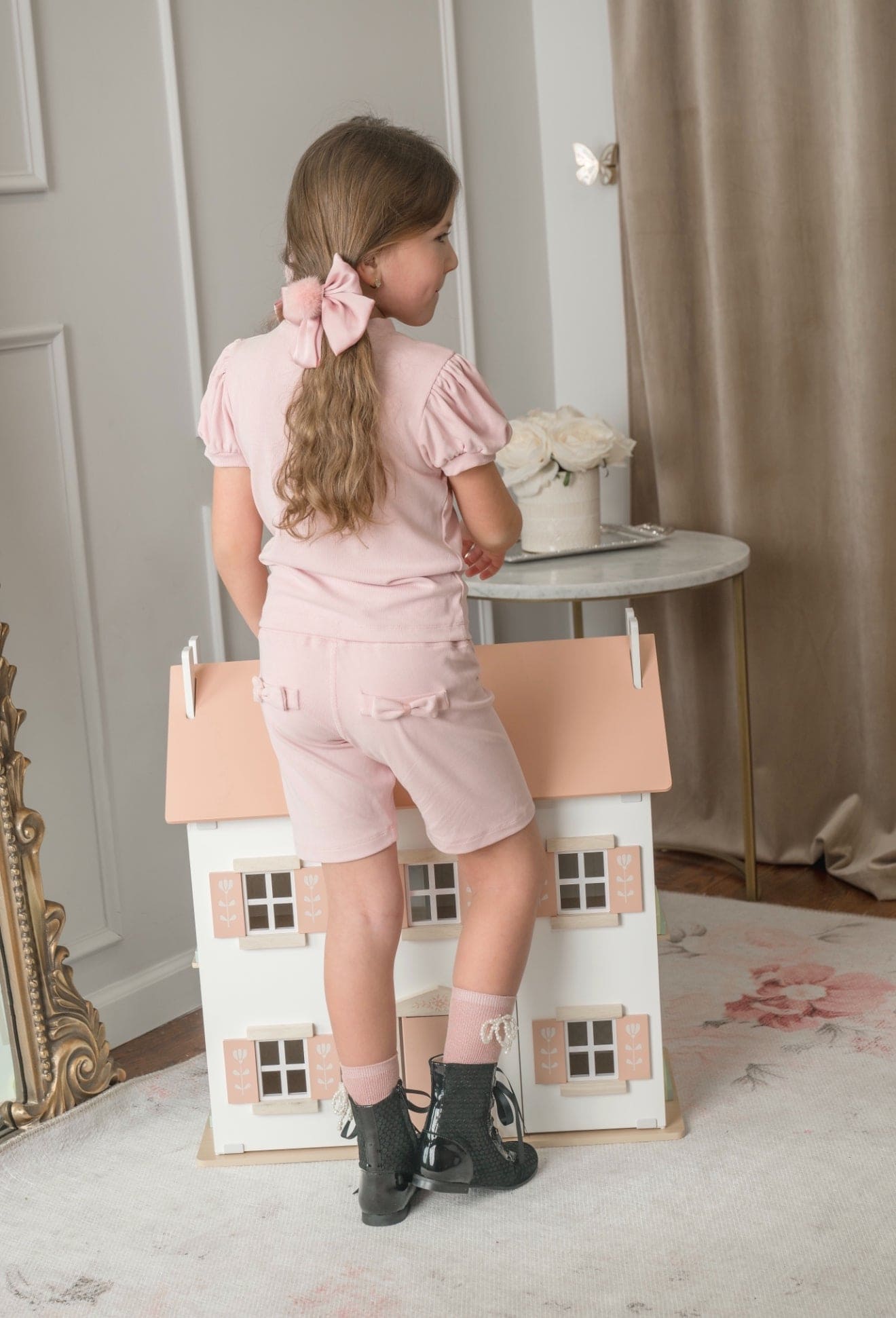 Pink Top and Biker Shorts Set - Petite Maison Kids