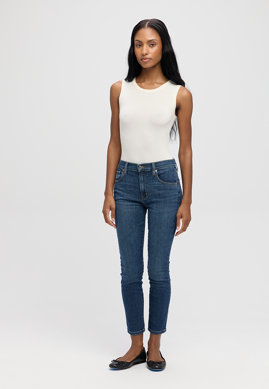 Giselle Mid Rise Skinny - Chrome Diopside