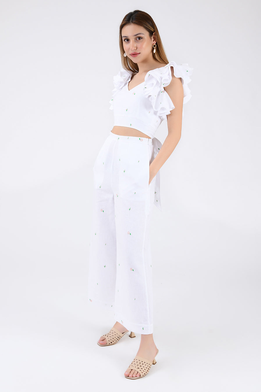 Anais Pant Set | White