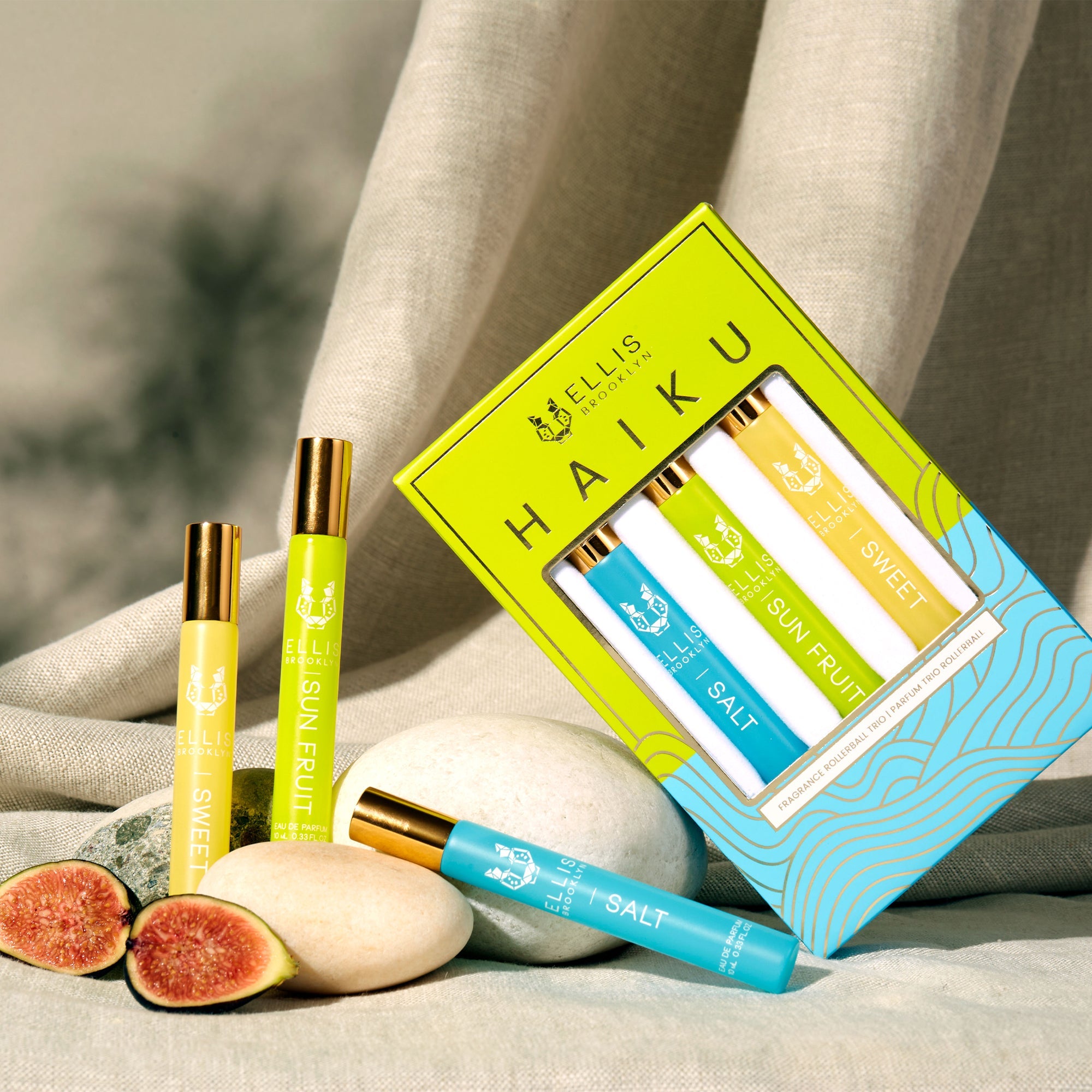 IAMGE 6: HAIKU TRIO AND TRAVEL SPRAYS WITH FIGS AND FABRIC
